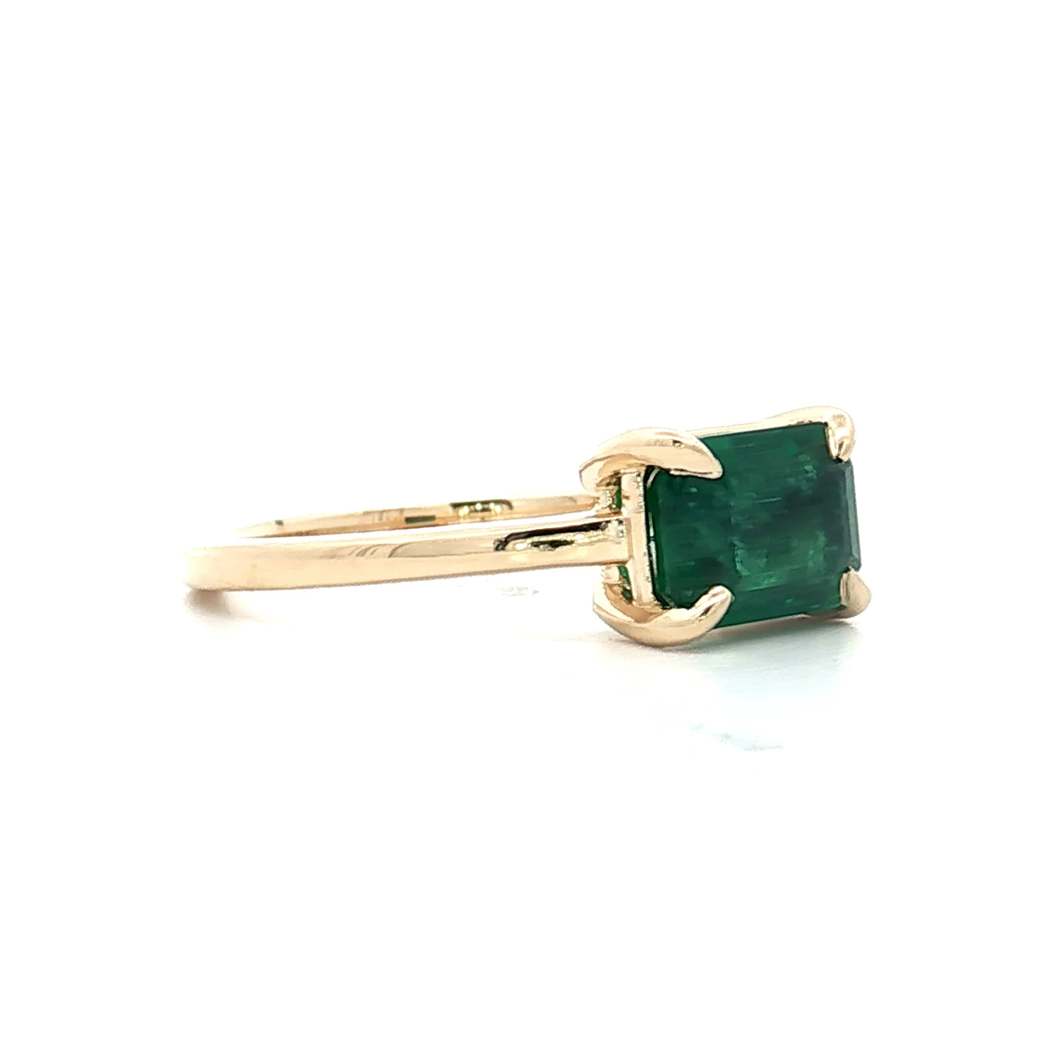 .96 East-West Emerald Engagement Ring in 14k - Image 3