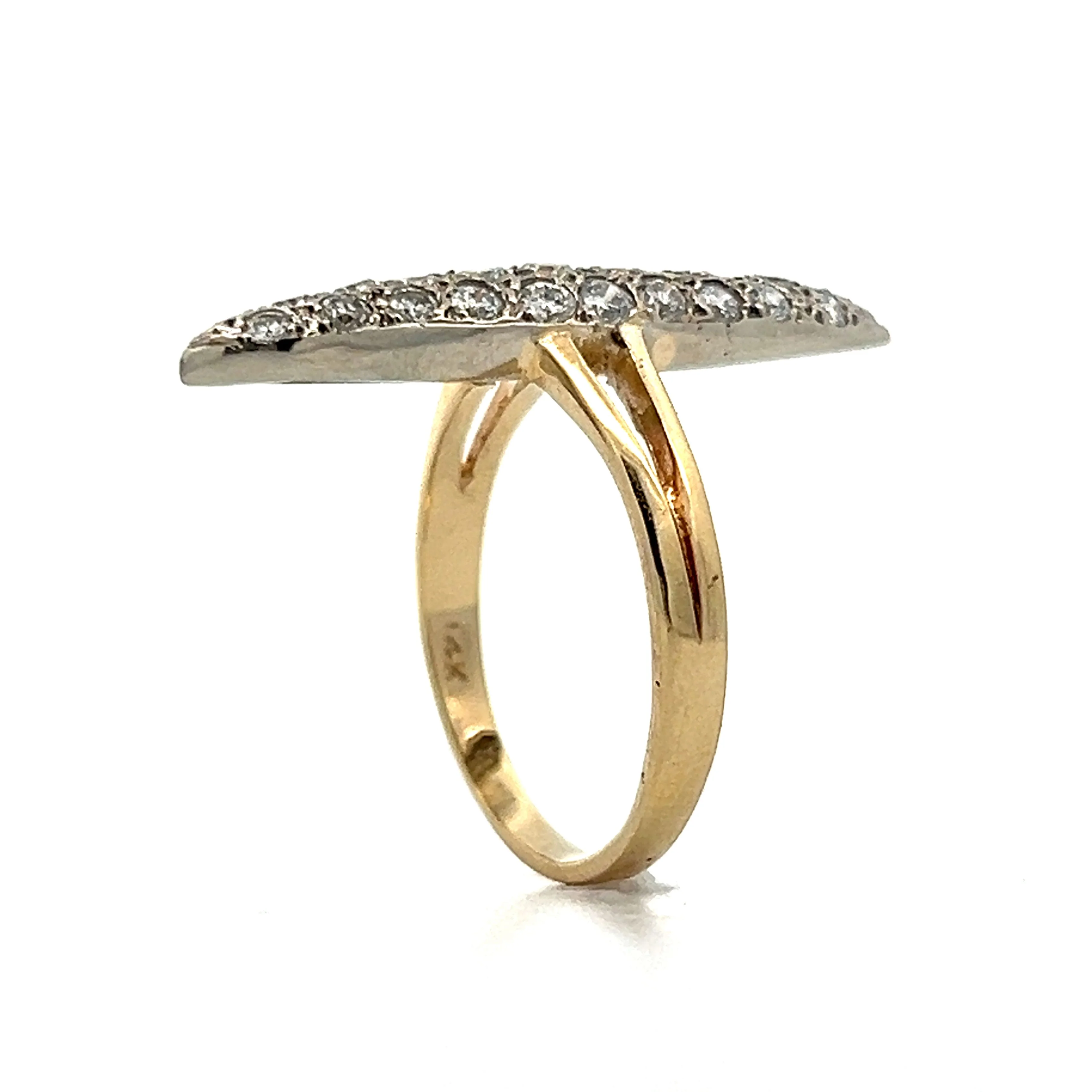 .96 Navette Style Pave Diamond Ring in 14k - Image 5