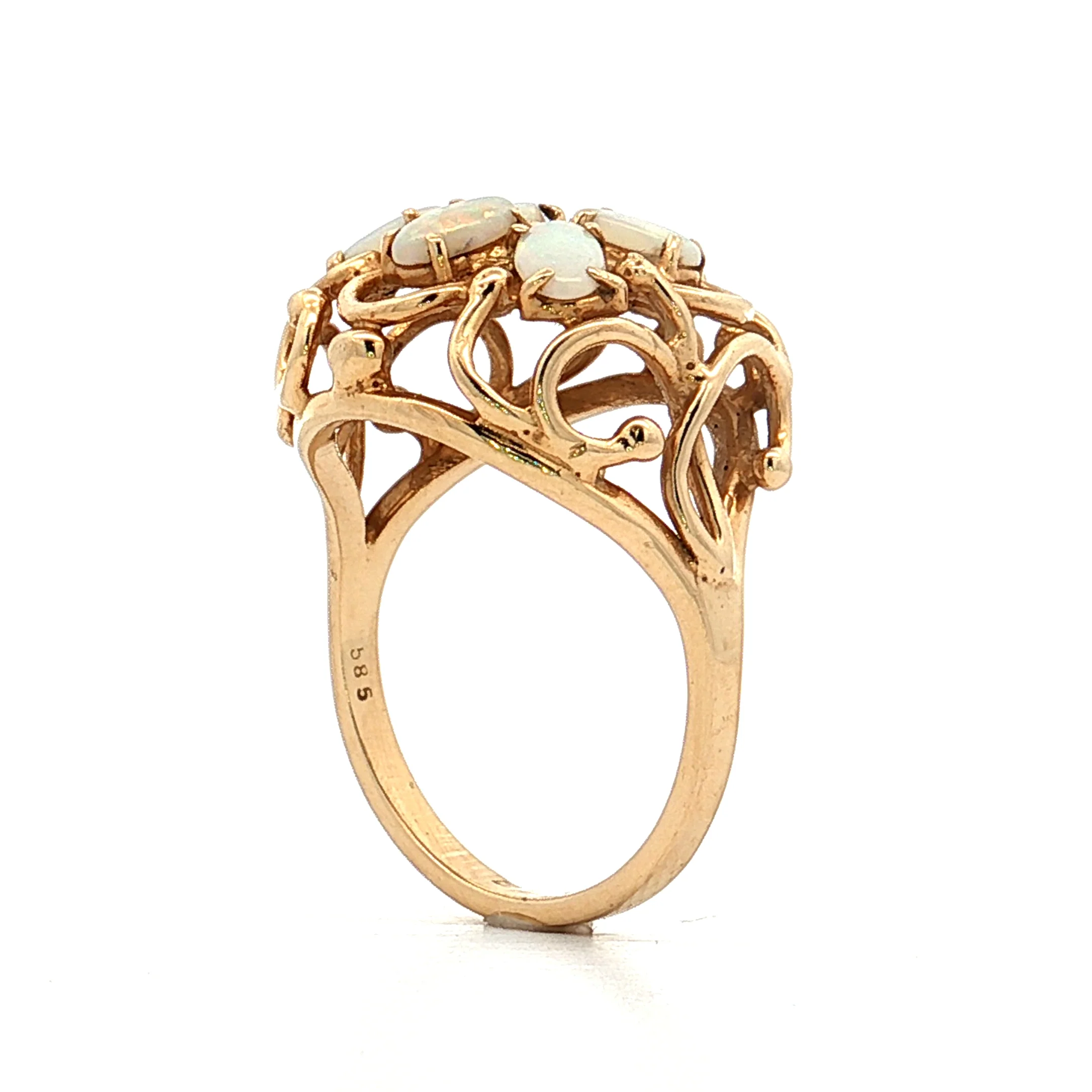 .96 Opal Cocktail Ring 14k Yellow Gold - Image 5