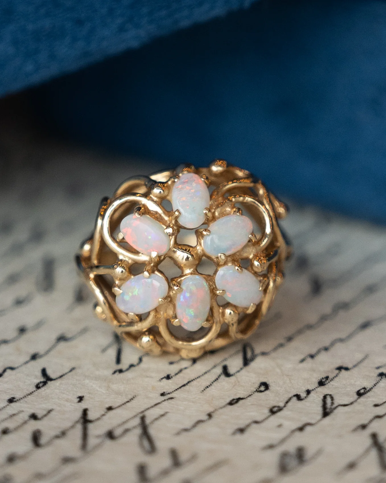 .96 Opal Cocktail Ring 14k Yellow Gold - Image 6