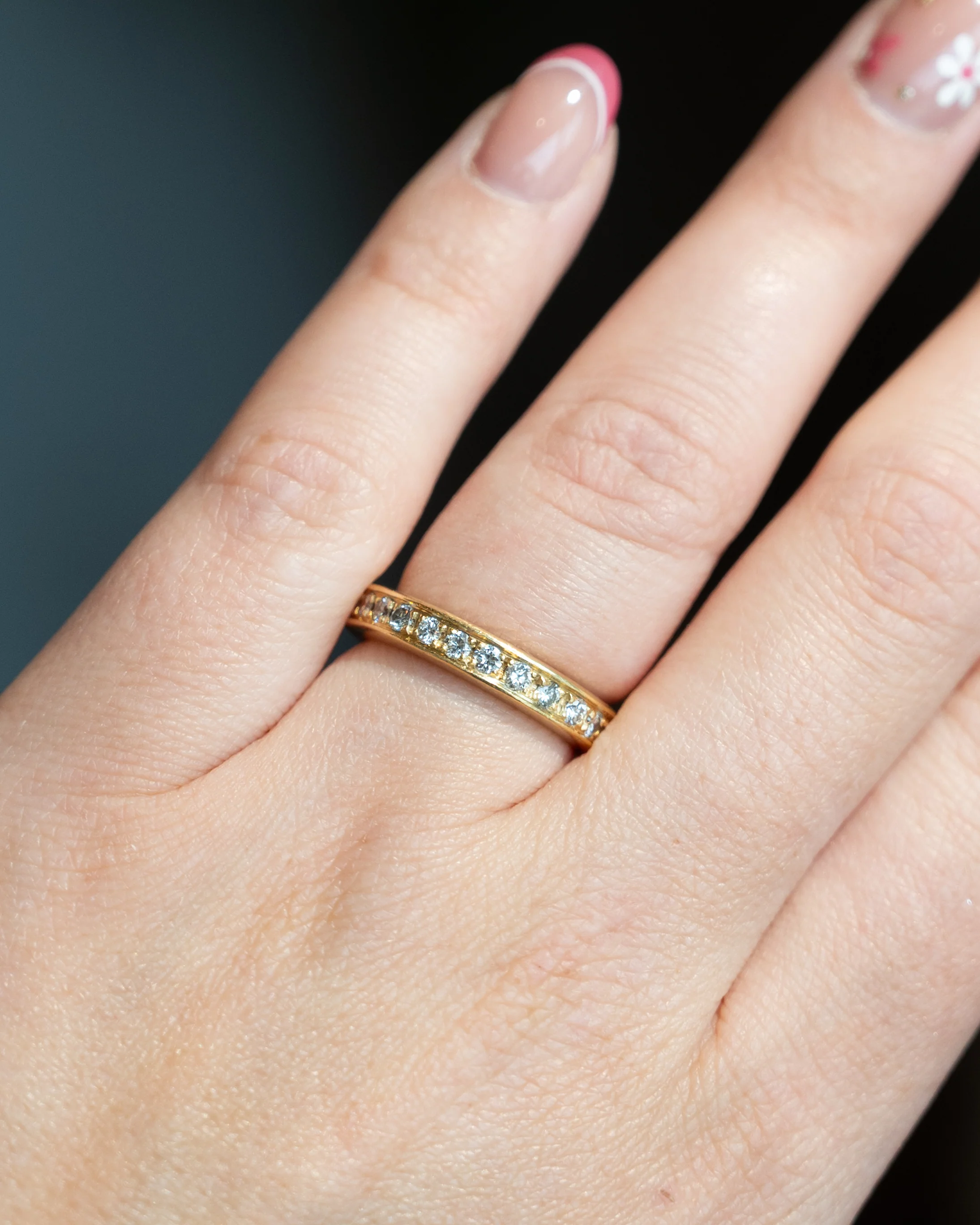 .96 Round Diamond Eternity Wedding Band in 18k - Image 8