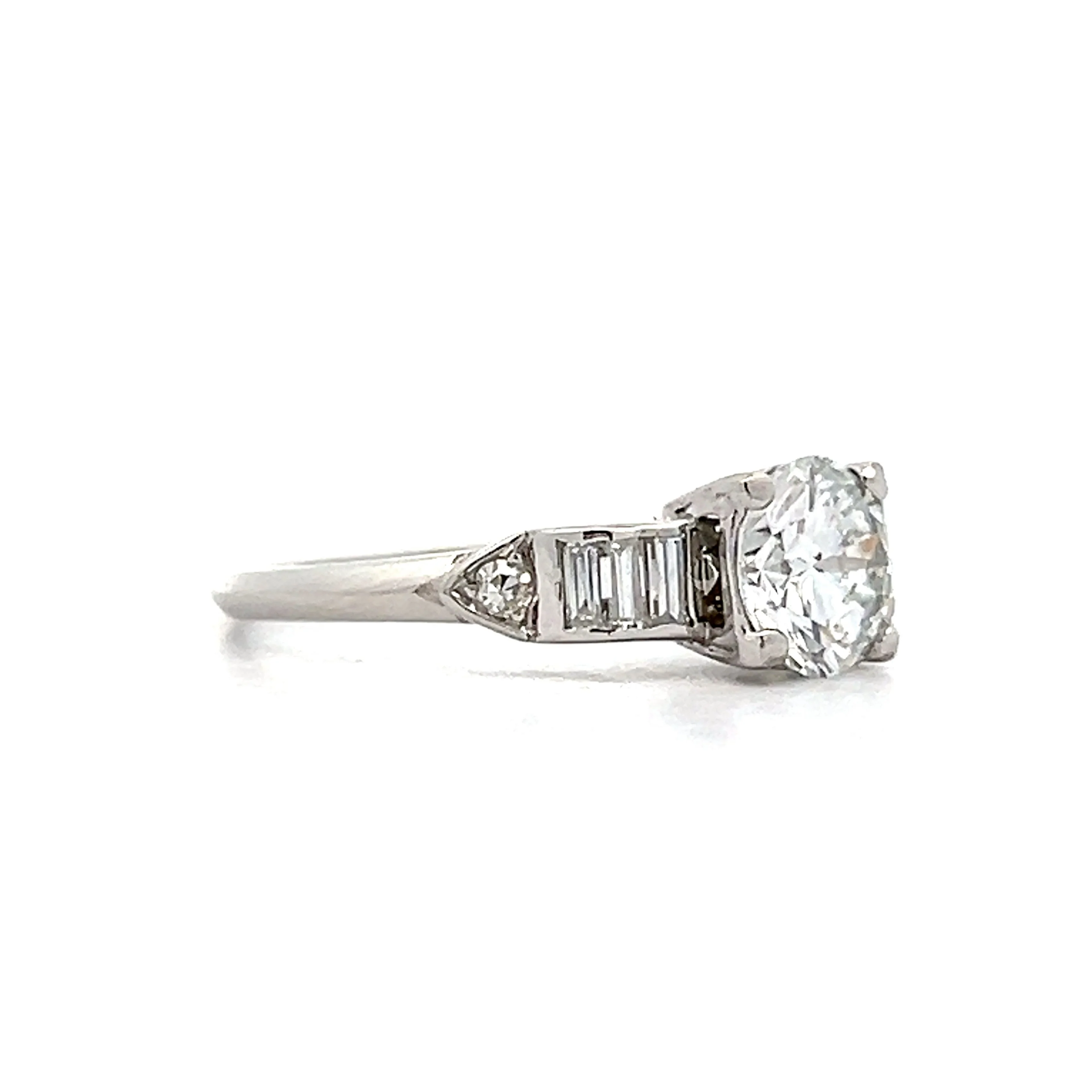 .96 Vintage Art Deco Diamond Engagement Ring in Platinum - Image 3