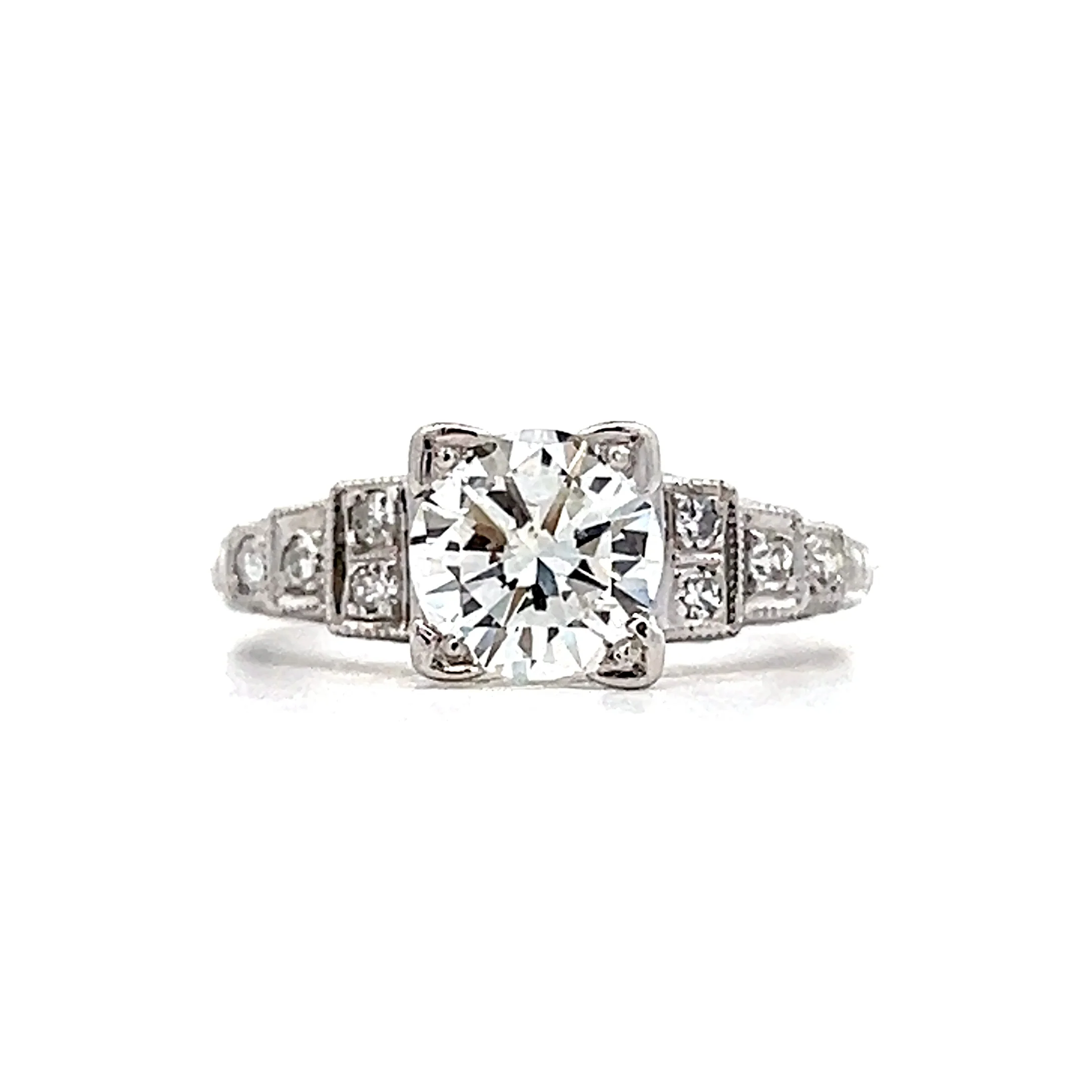 .97 Vintage Art Deco Diamond Engagement Ring in 14k