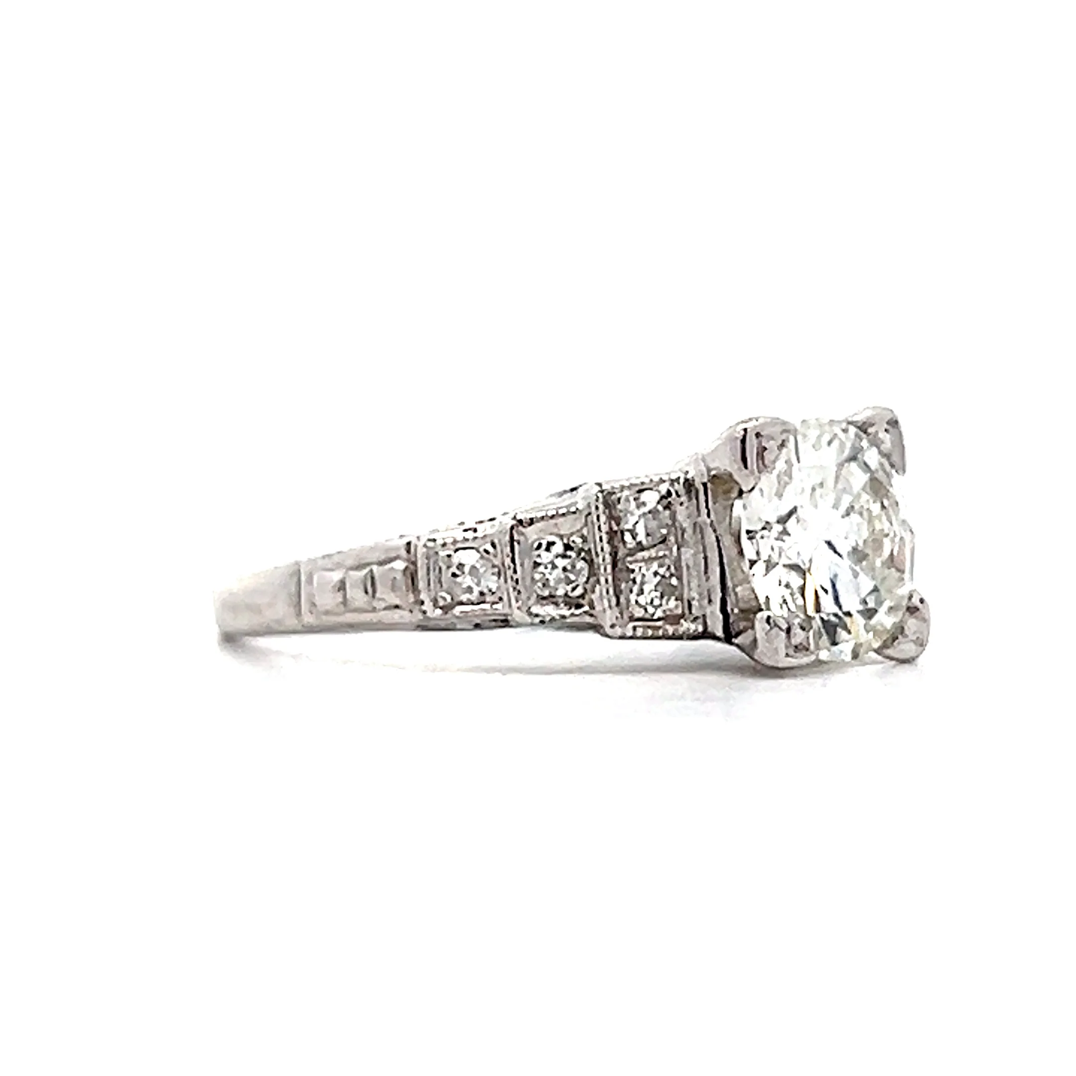 .97 Vintage Art Deco Diamond Engagement Ring in 14k - Image 3