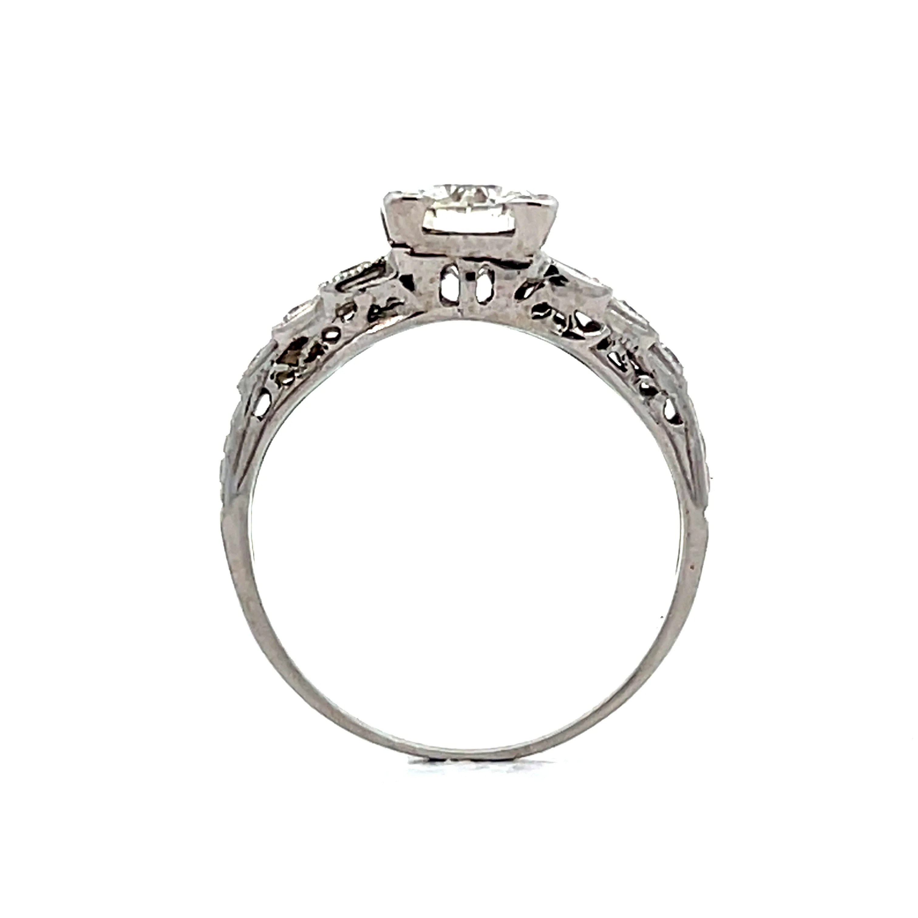 .97 Vintage Art Deco Diamond Engagement Ring in 14k - Image 4