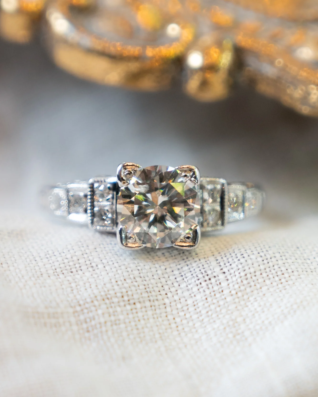 .97 Vintage Art Deco Diamond Engagement Ring in 14k - Image 6