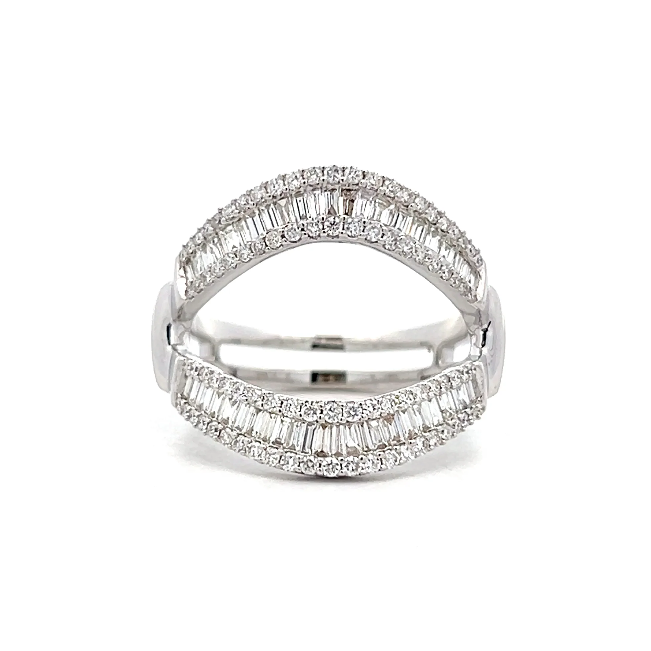 .98 Baguette Cut Diamond Eternity Cocktail Ring 14k