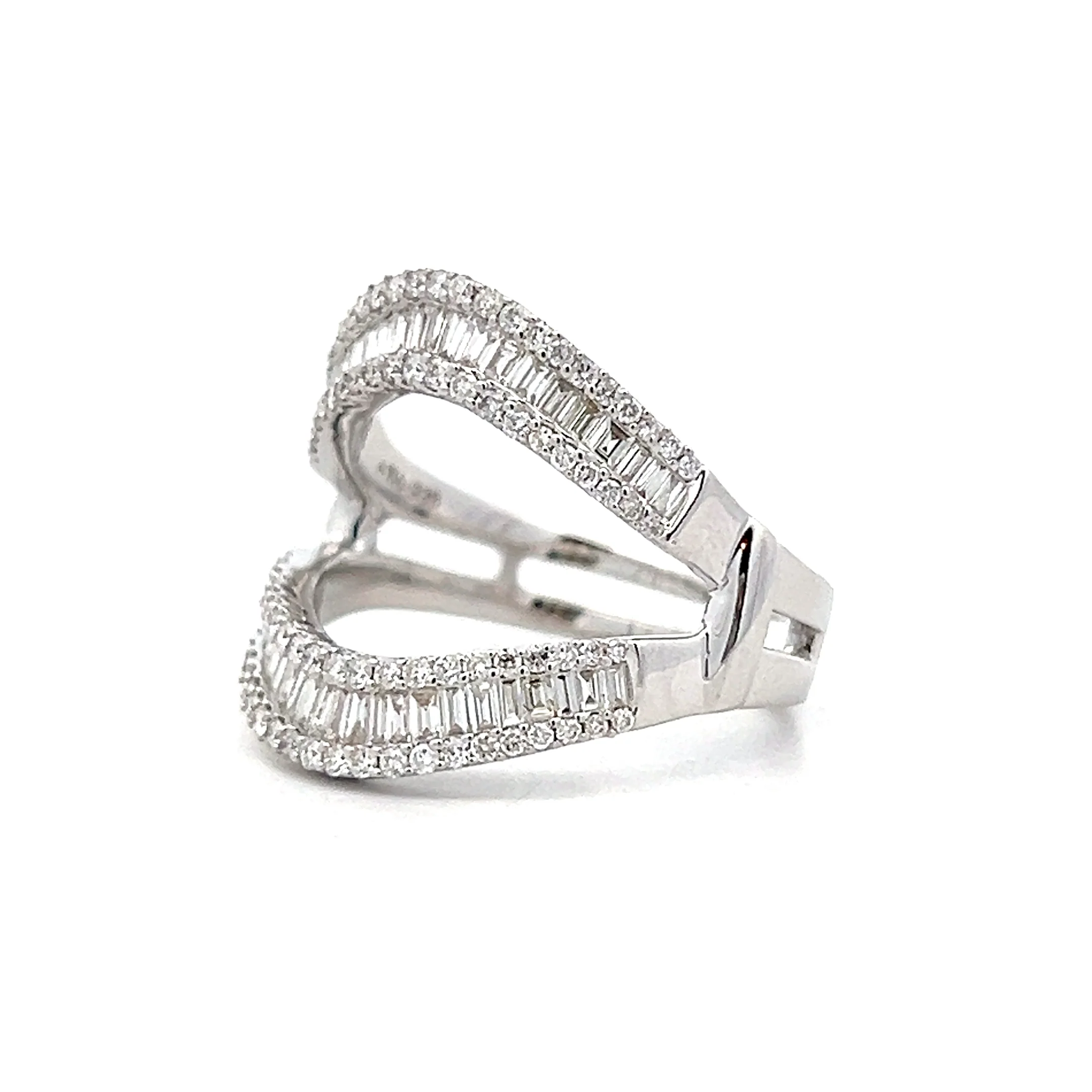 .98 Baguette Cut Diamond Eternity Cocktail Ring 14k - Image 2
