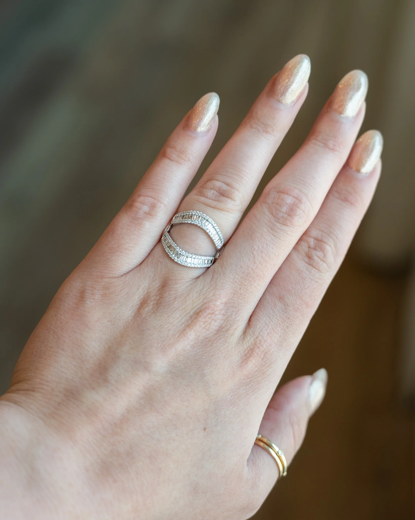 .98 Baguette Cut Diamond Eternity Cocktail Ring 14k - Image 7