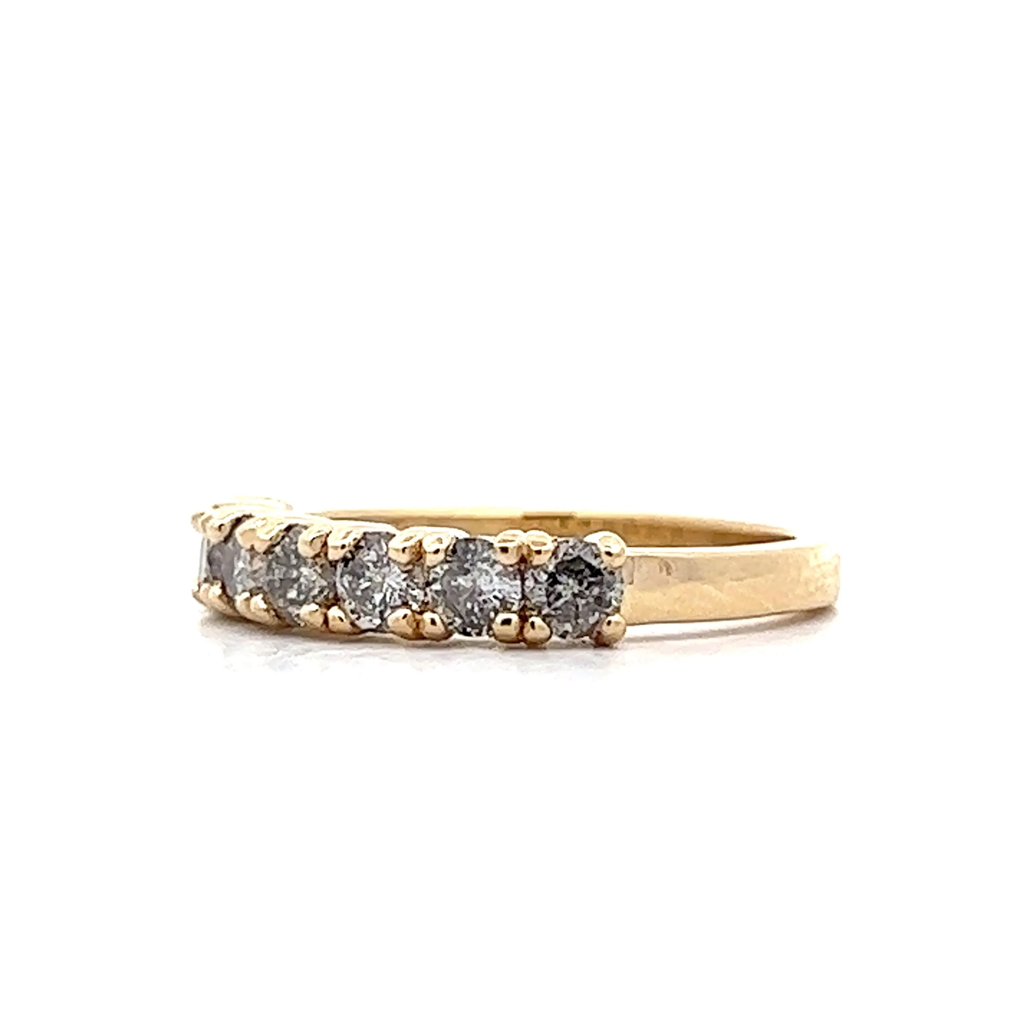 .98 Grey Diamond Wedding Band in 14k Yellow Gold - Image 2