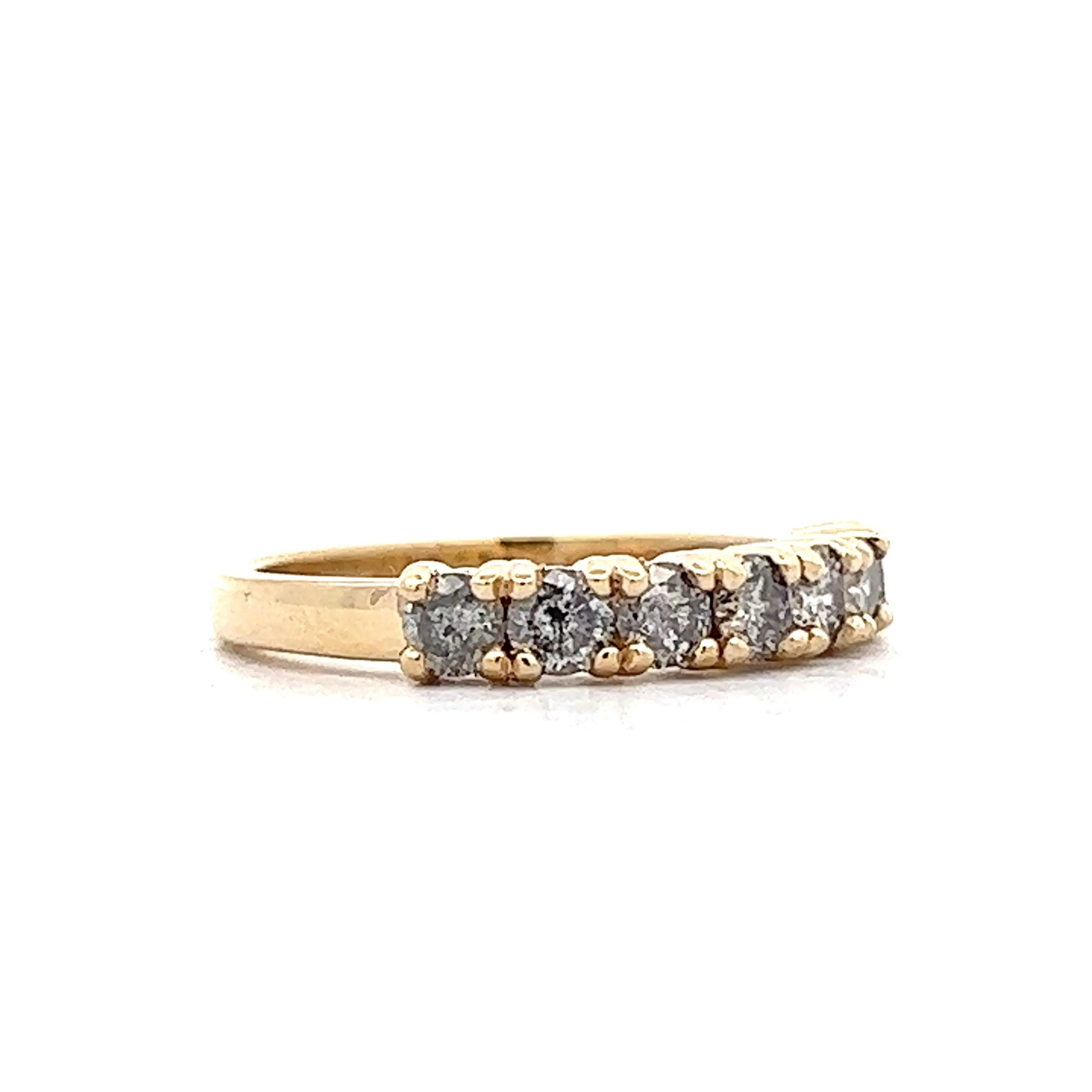 .98 Grey Diamond Wedding Band in 14k Yellow Gold - Image 3