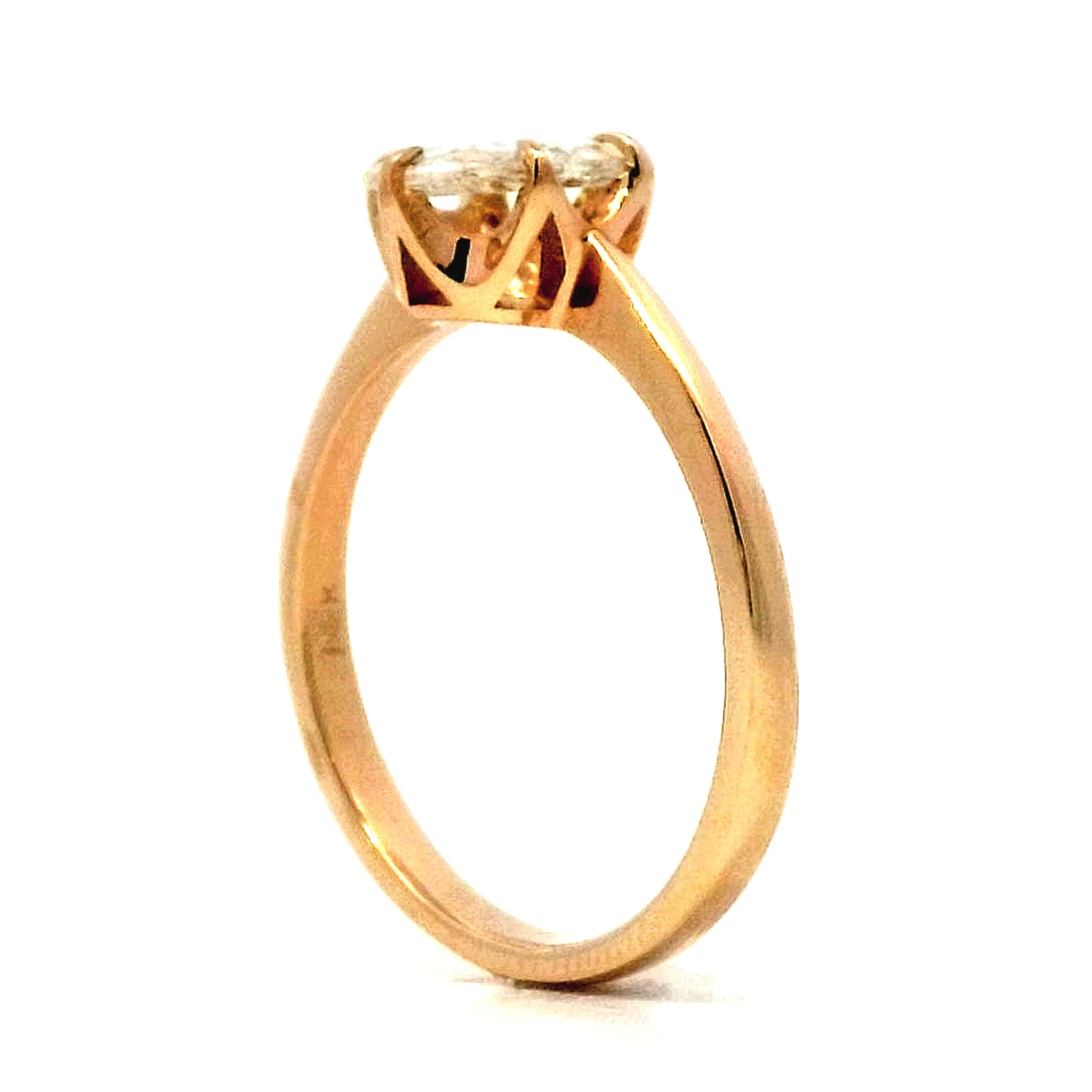 .98 Rose Cut Diamond Solitaire Engagement Ring in 14k Yellow Gold - Image 5