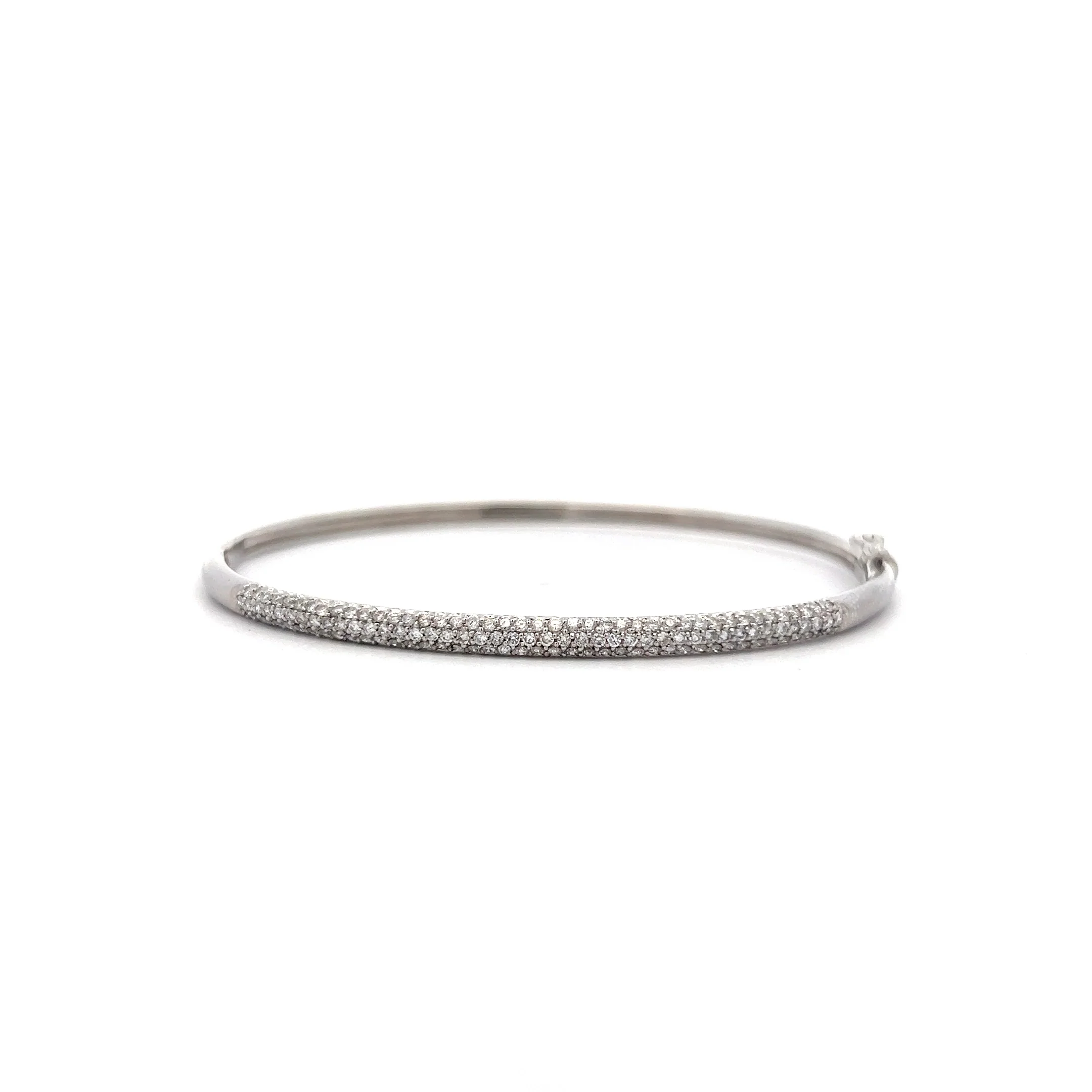 .98 Round Brilliant Diamond Bangle Bracelet in 14k