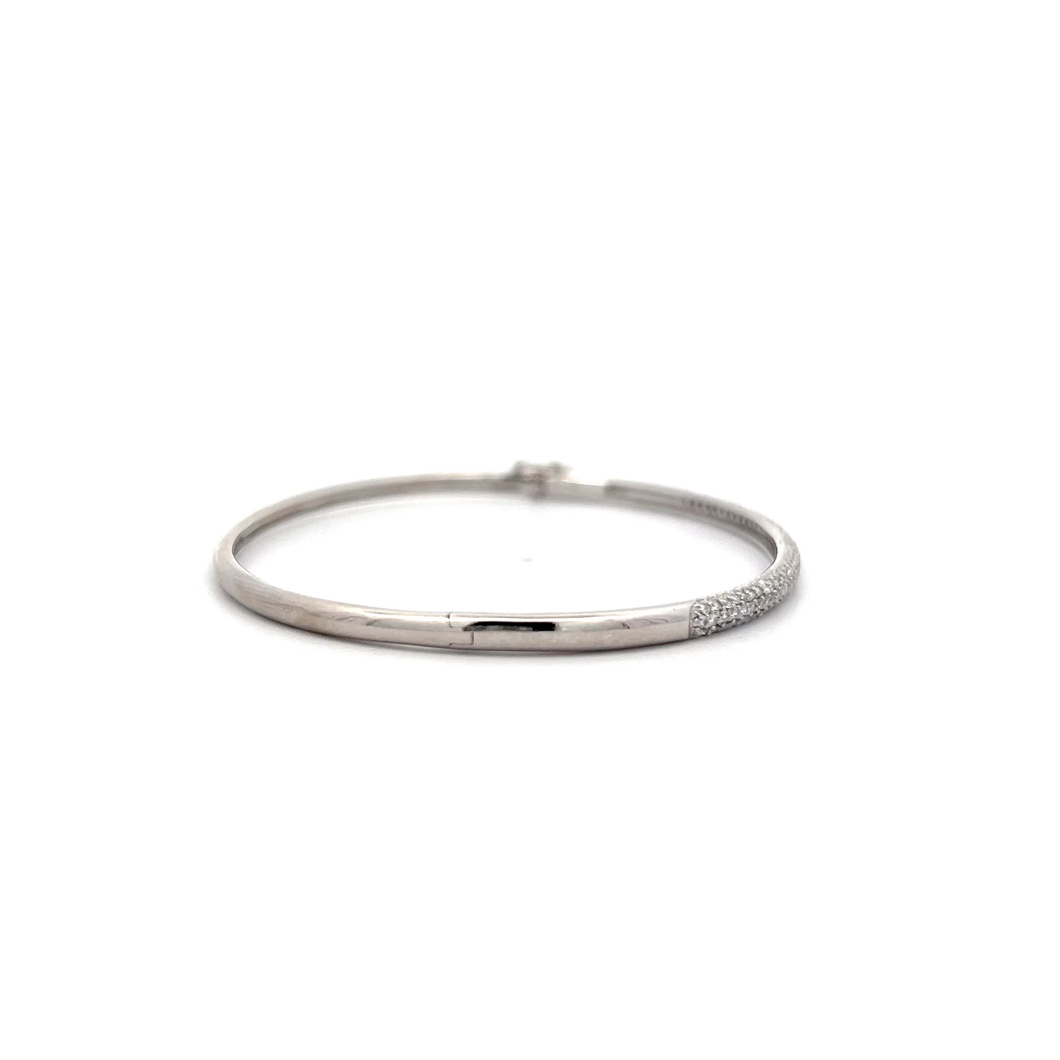 .98 Round Brilliant Diamond Bangle Bracelet in 14k - Image 3