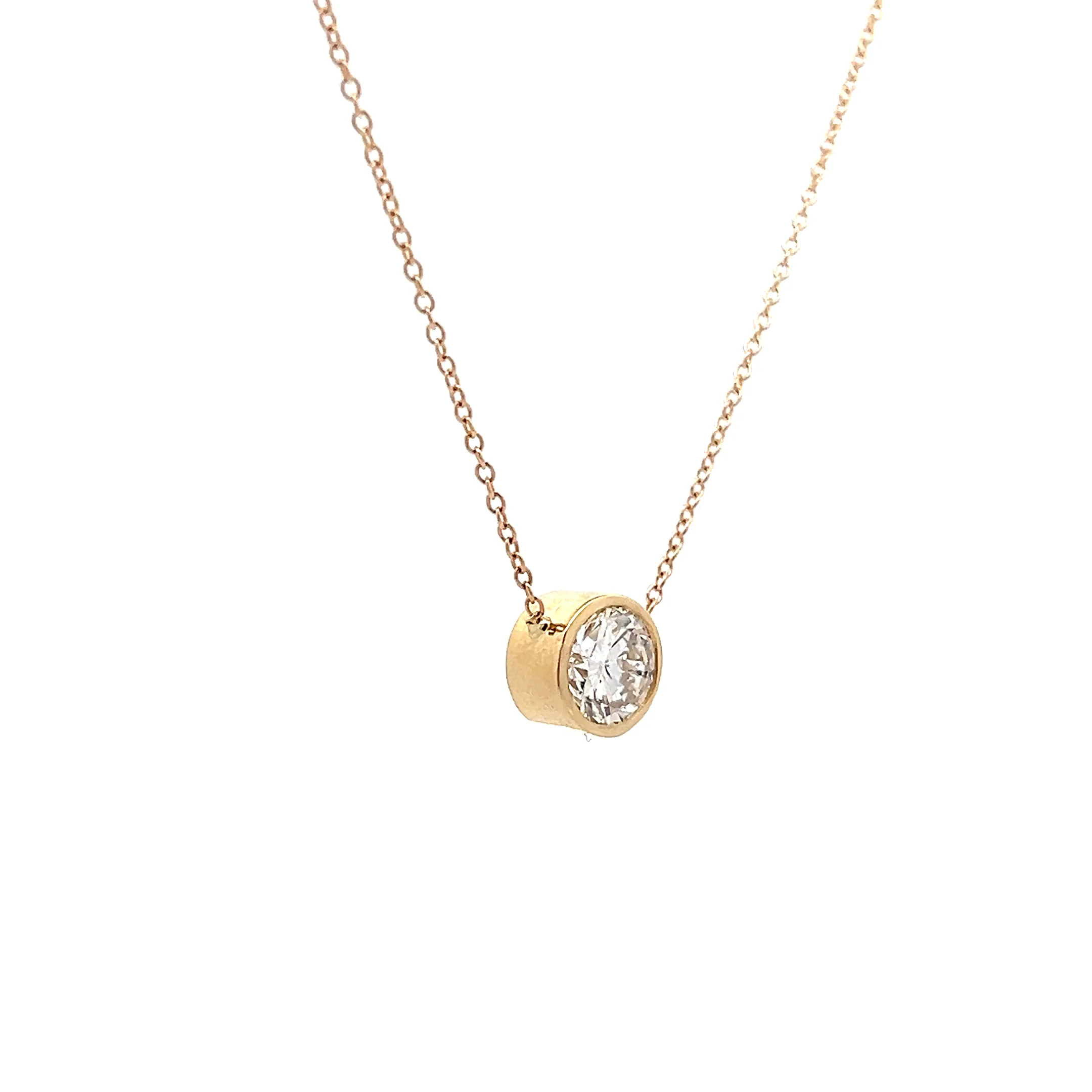 .98 Transitional Cut Diamond Pendant Necklace in 14k - Image 3