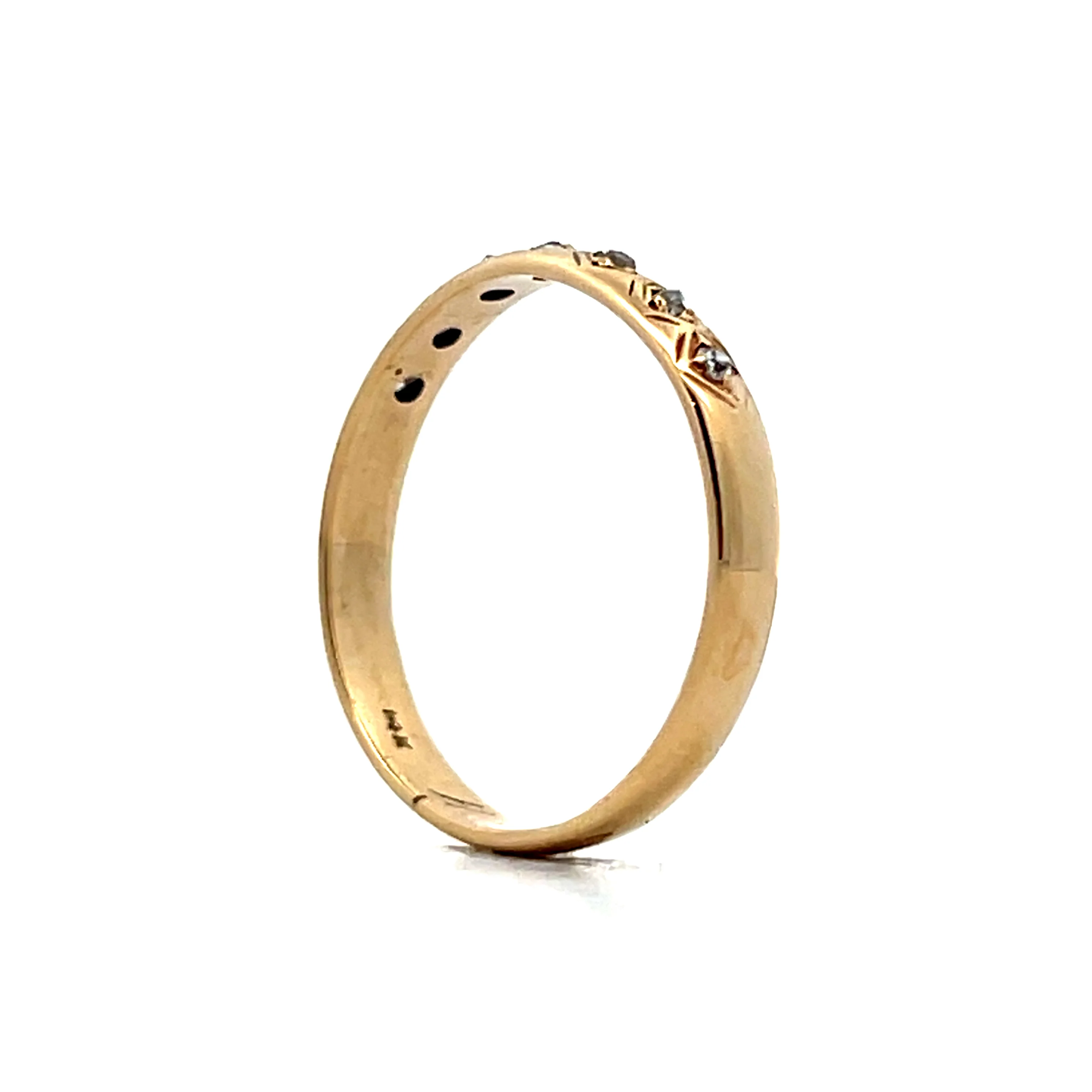 .98 Vintage Retro Diamond Band in 14k Yellow Gold - Image 5