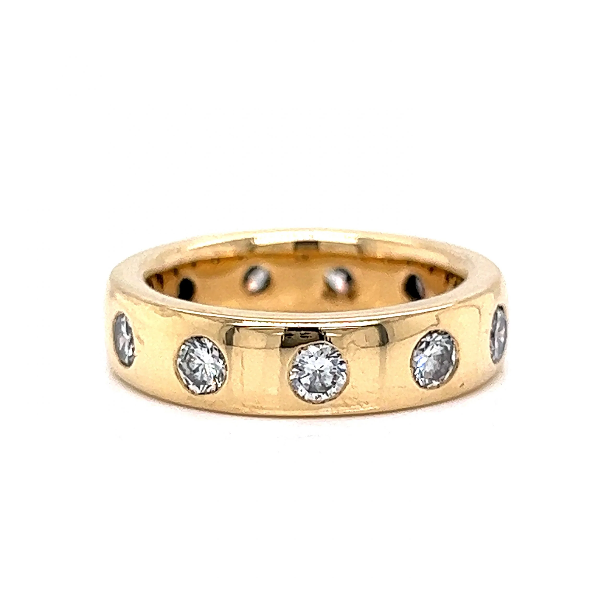 .99 Flush Set Diamond Eternity Band in 18k Yellow Gold