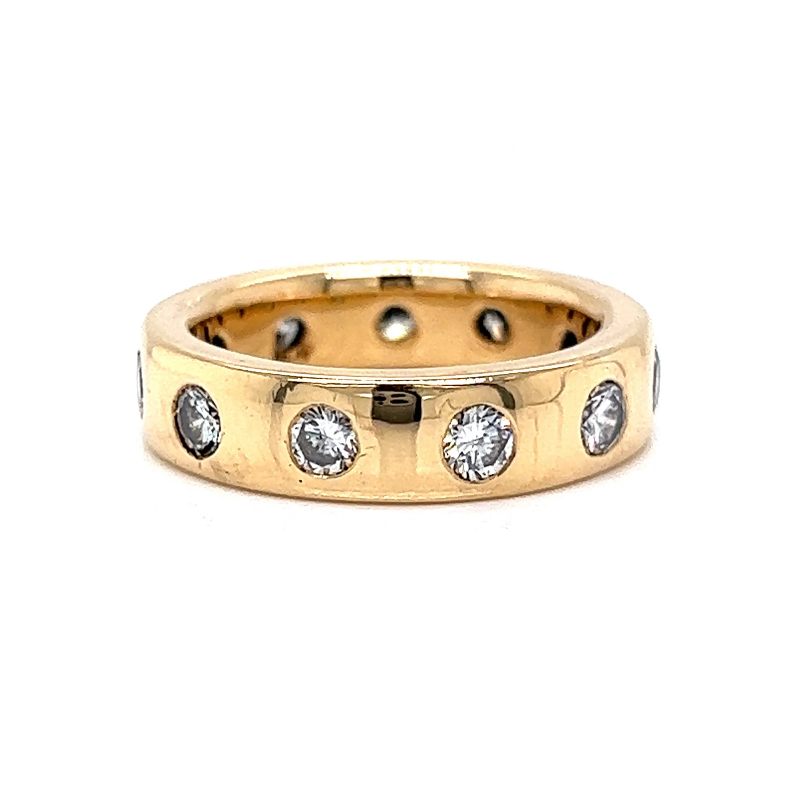 .99 Flush Set Diamond Eternity Band in 18k Yellow Gold - Image 3