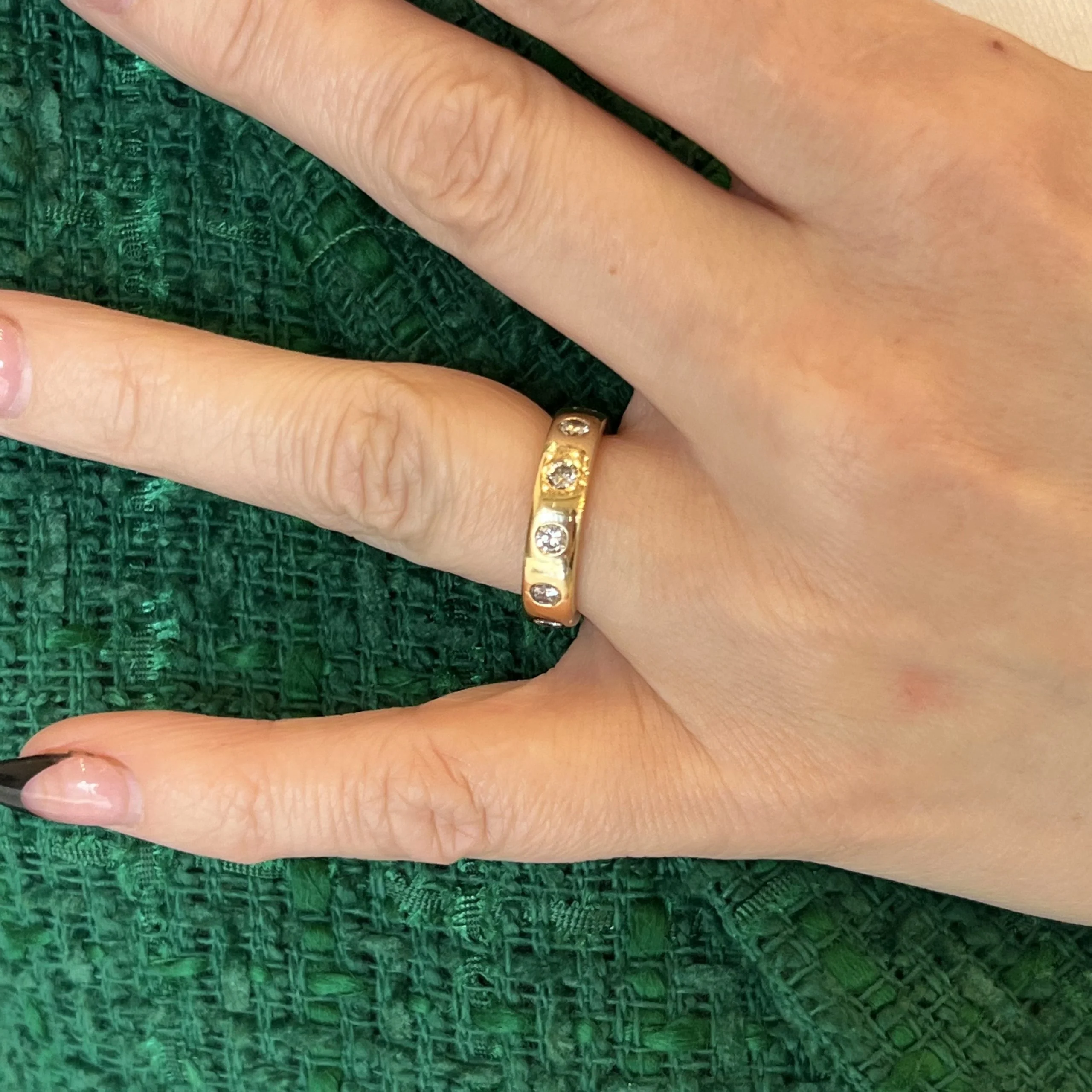 .99 Flush Set Diamond Eternity Band in 18k Yellow Gold - Image 6