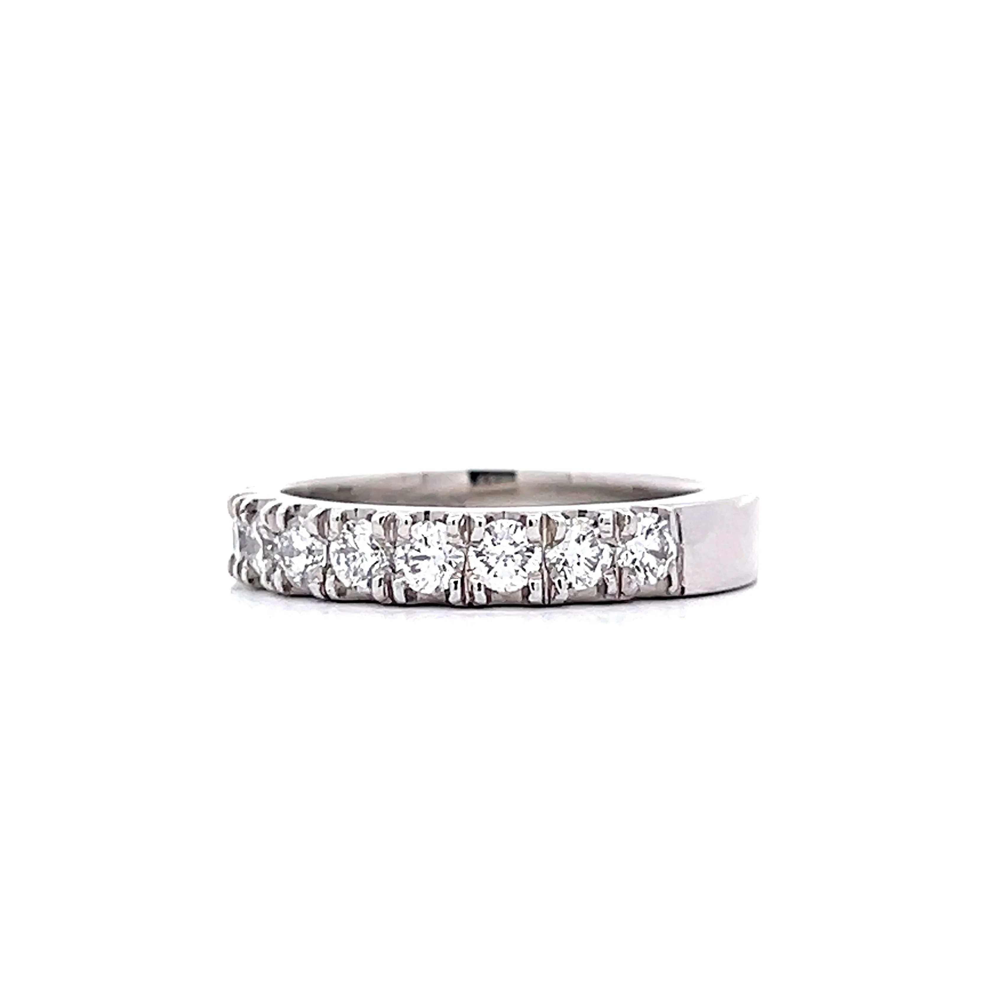 .99 French Set Diamond Band in Platinum - Image 2