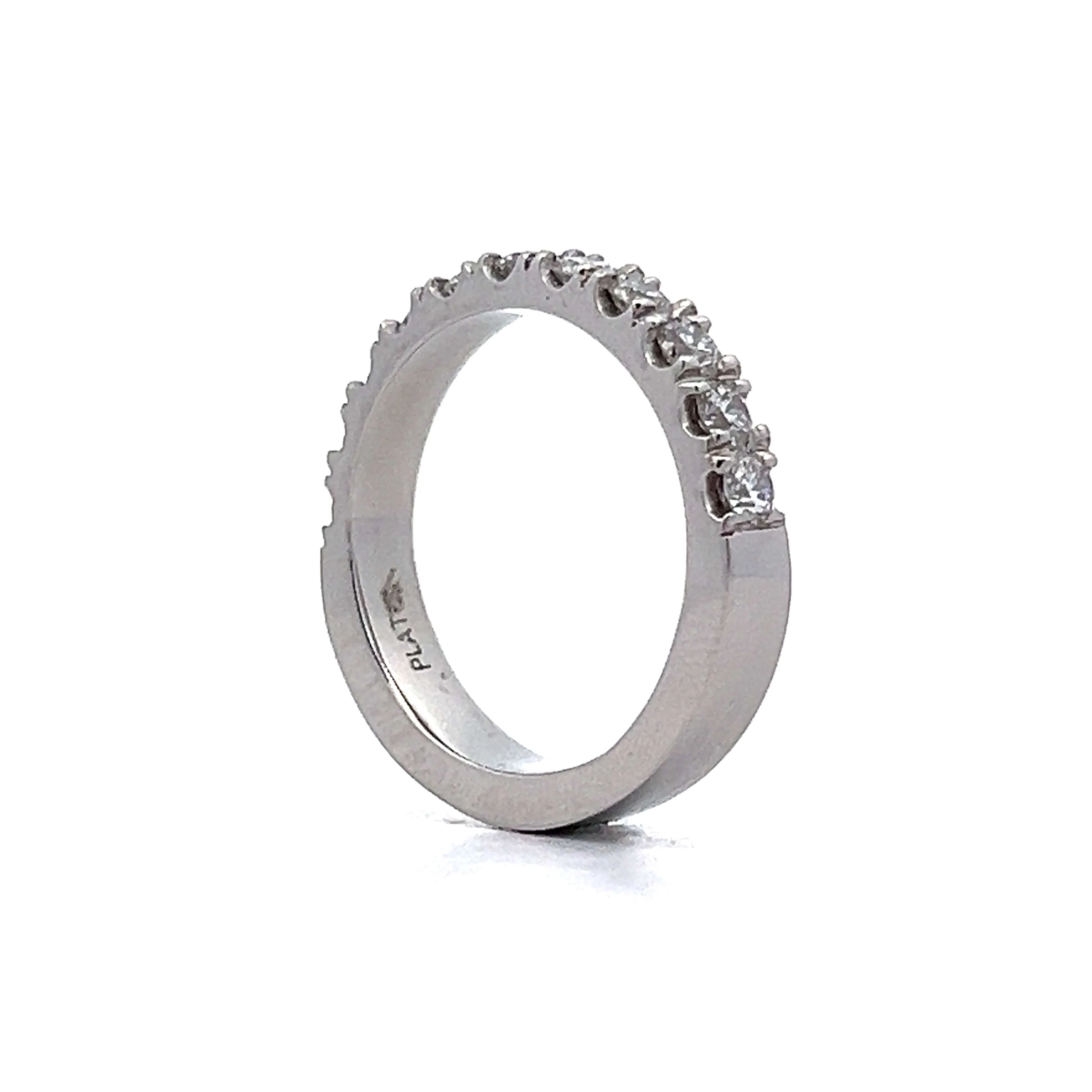 .99 French Set Diamond Band in Platinum - Image 5