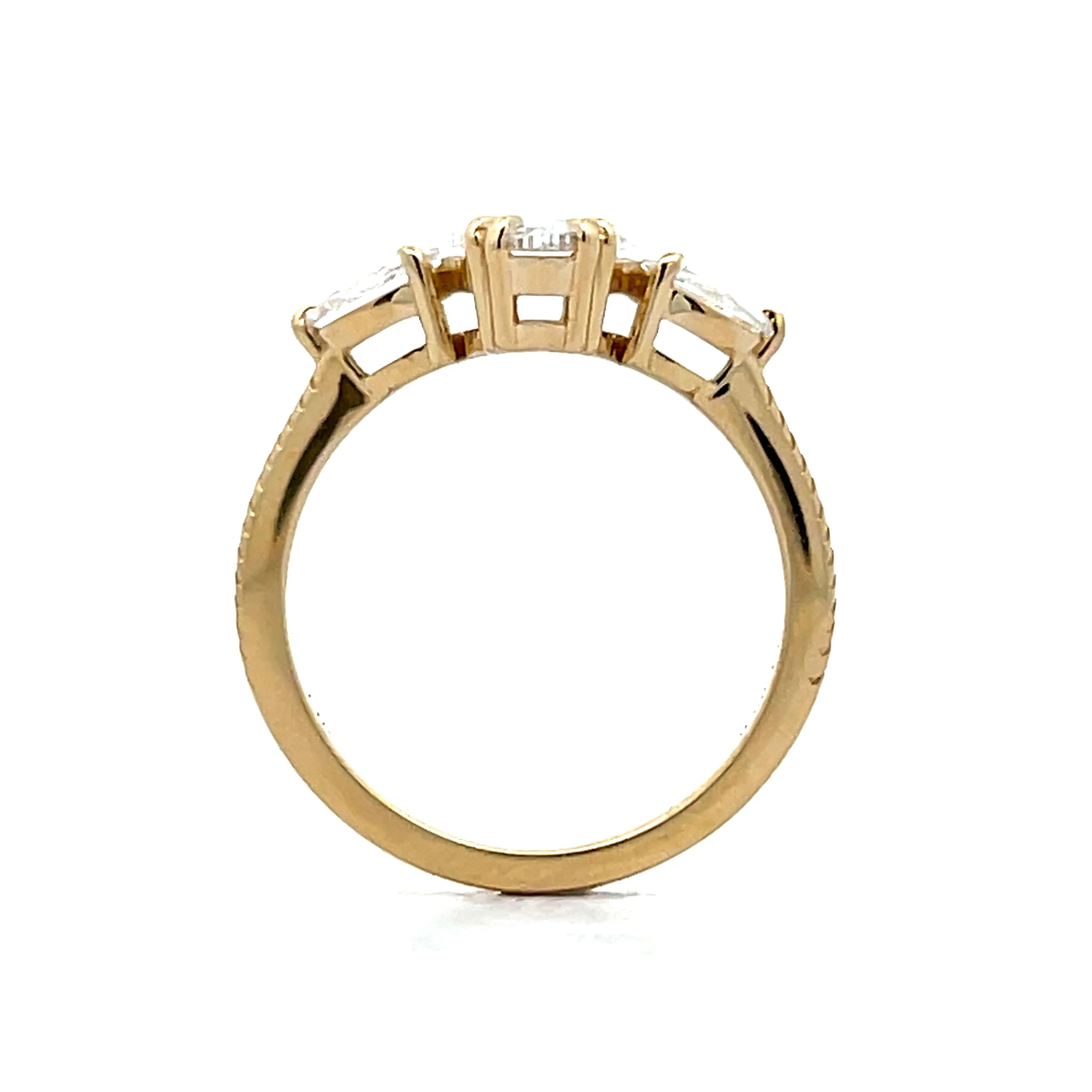 .99 Three Stone Marquise Diamond Engagement Ring 14k - Image 4
