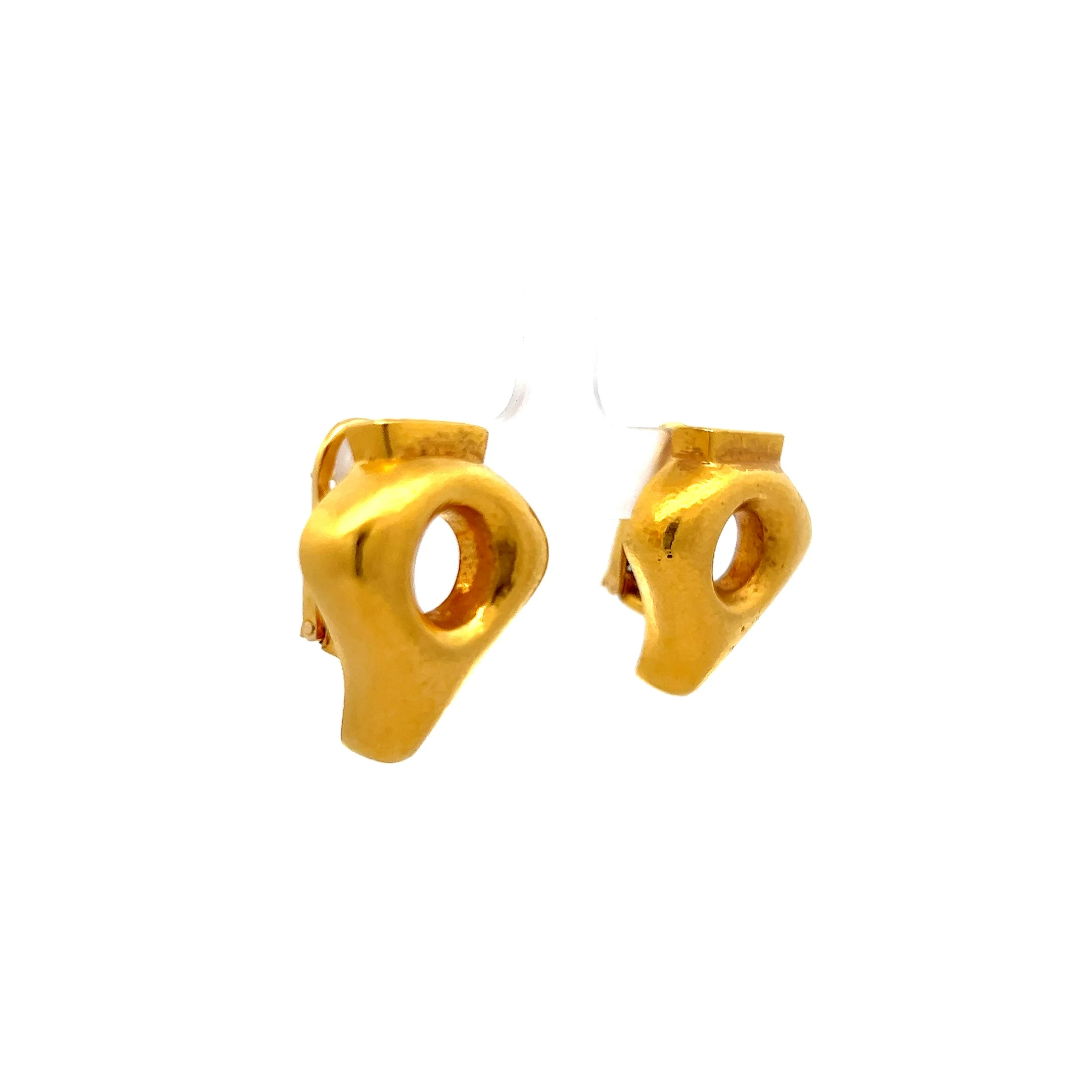 Abstract Geometric Stud Earrings in 18k Yellow Gold - Image 3