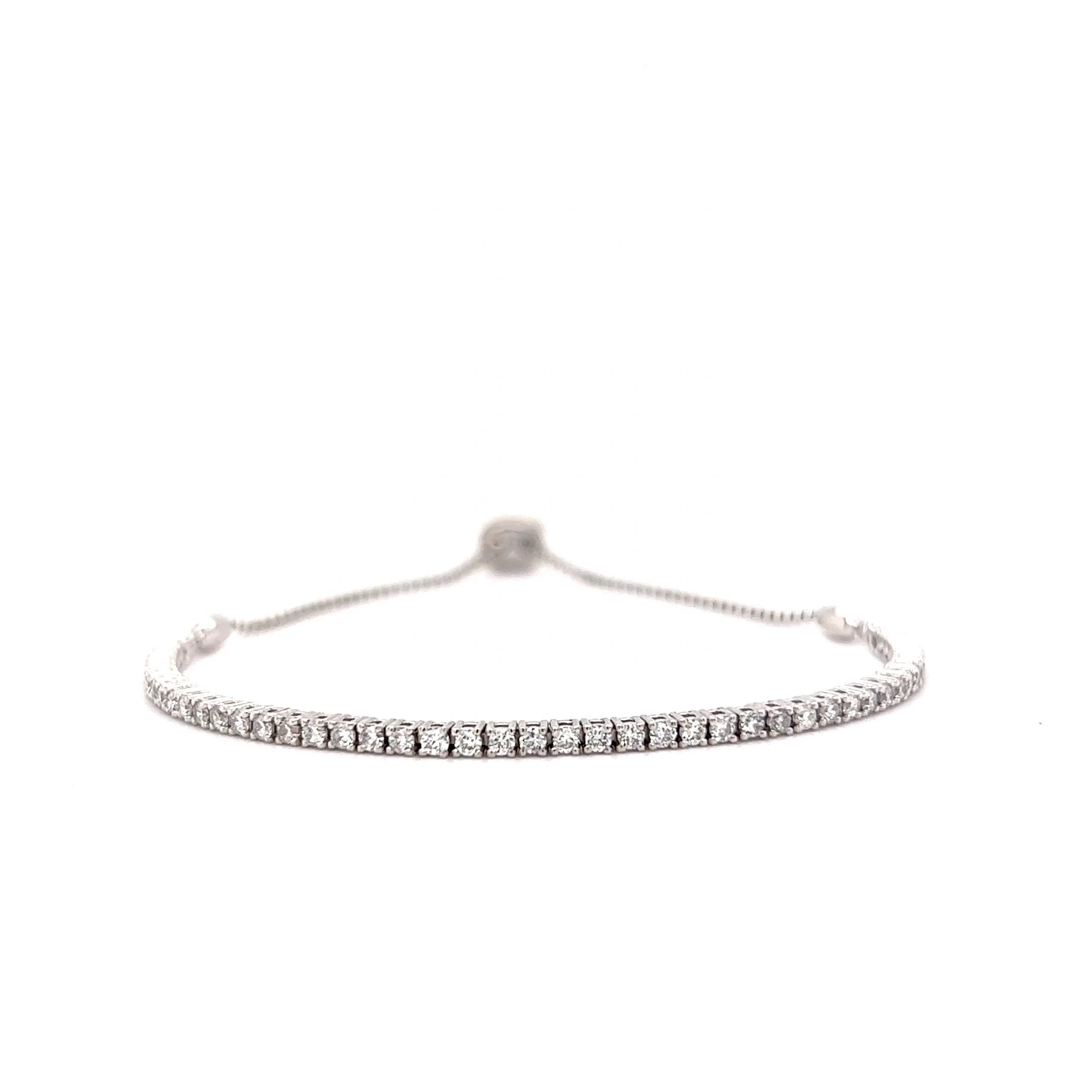 Adjustable Diamond Tennis Bracelet in 14k White Gold