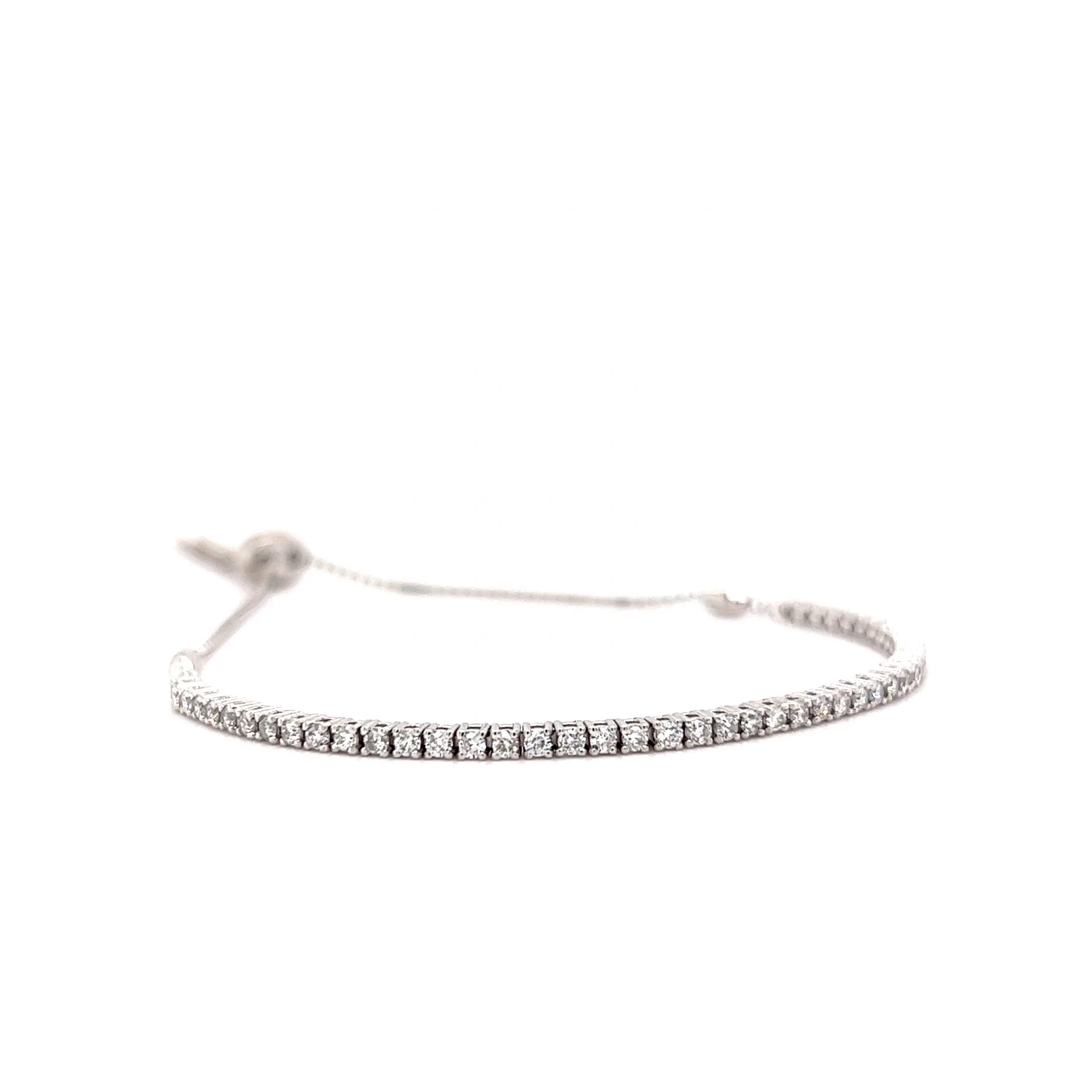 Adjustable Diamond Tennis Bracelet in 14k White Gold - Image 3