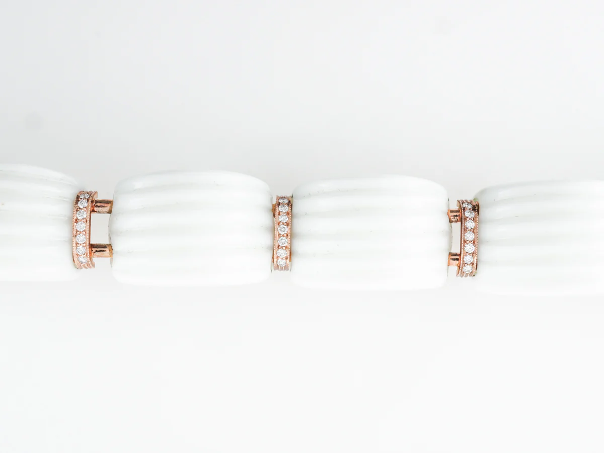 Agate & Diamond Bracelet in 14k Rose Gold - Image 3