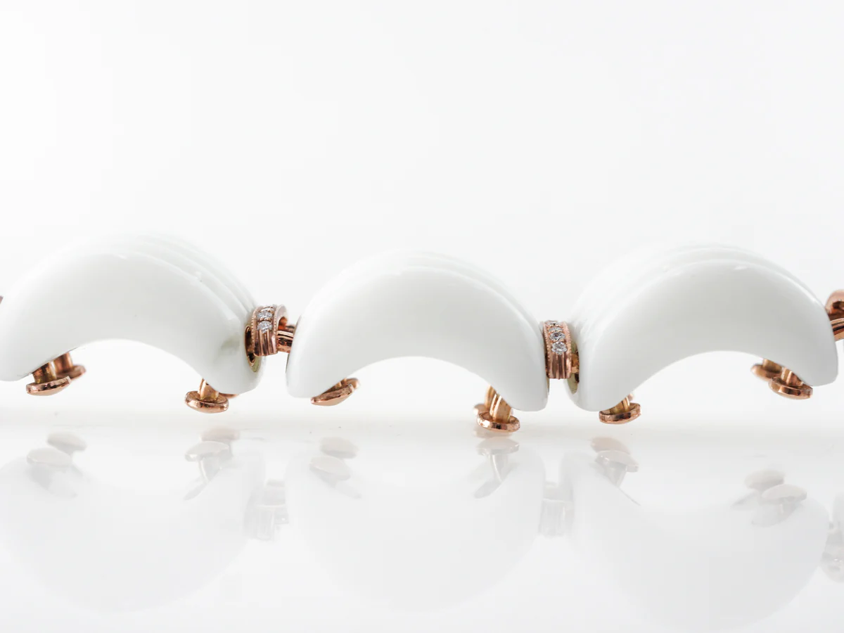 Agate & Diamond Bracelet in 14k Rose Gold - Image 4