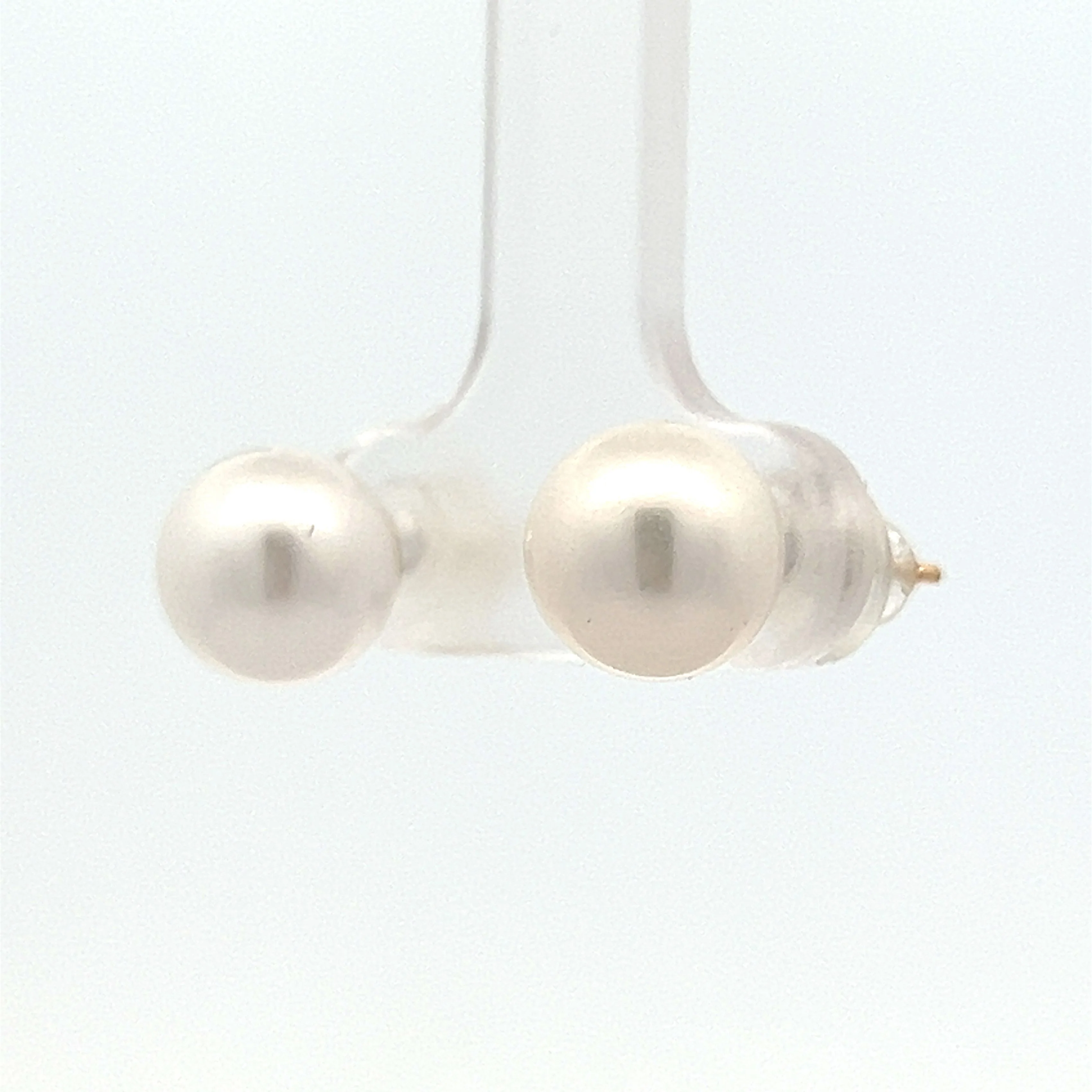 Akoya Pearl Stud Earrings in 14k Yellow Gold - Image 2