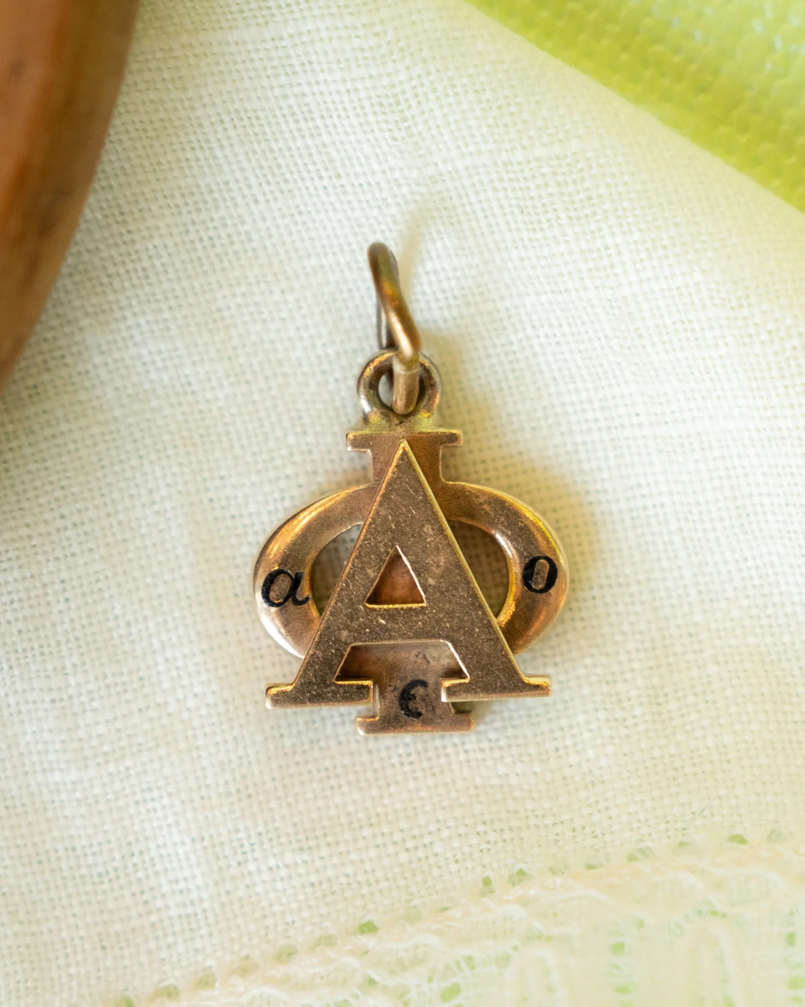 Alpha Phi Greek Charm in 14k Yellow Gold - Image 3