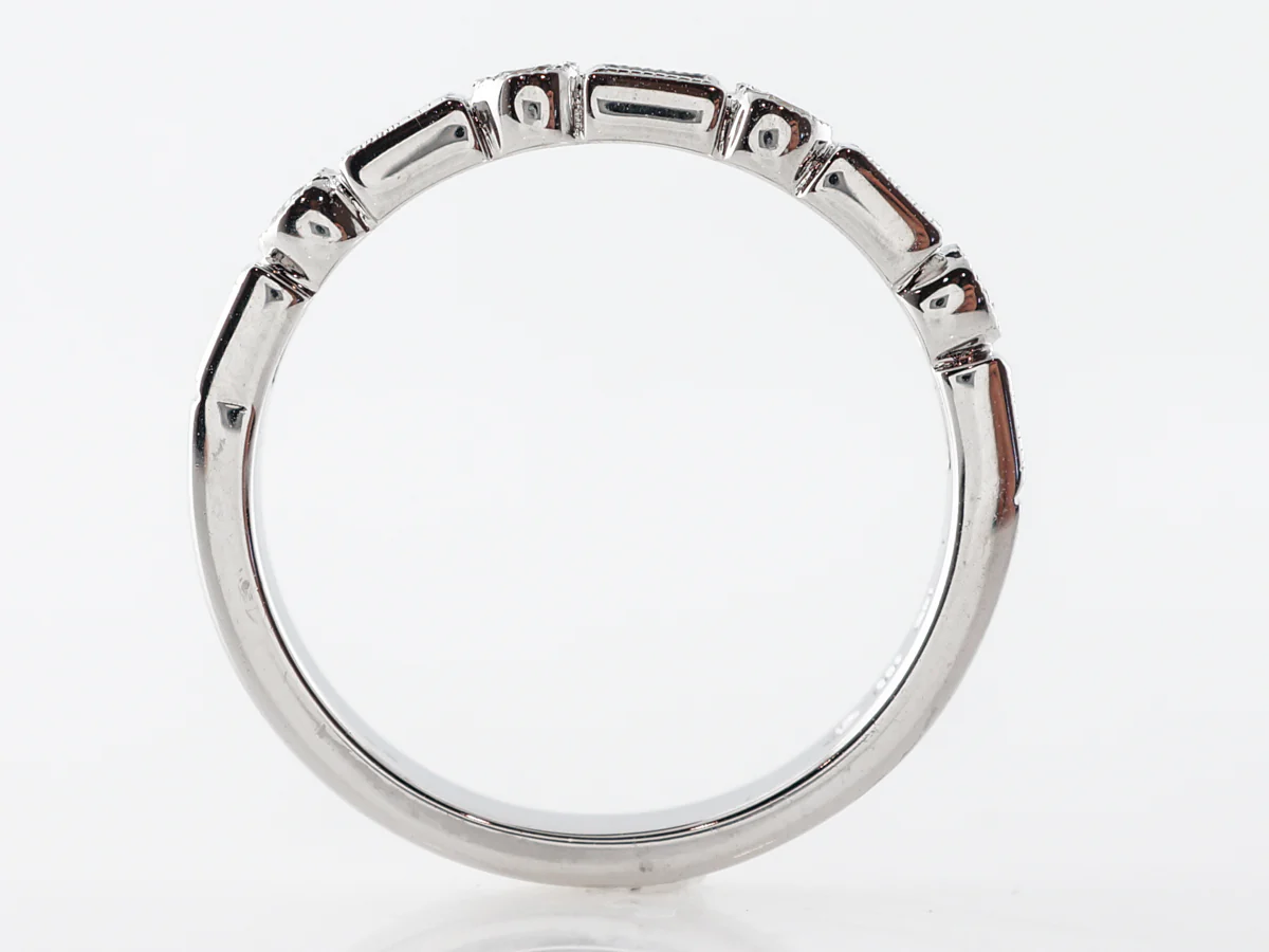Alternating Diamond Wedding Band in White Gold - Image 5