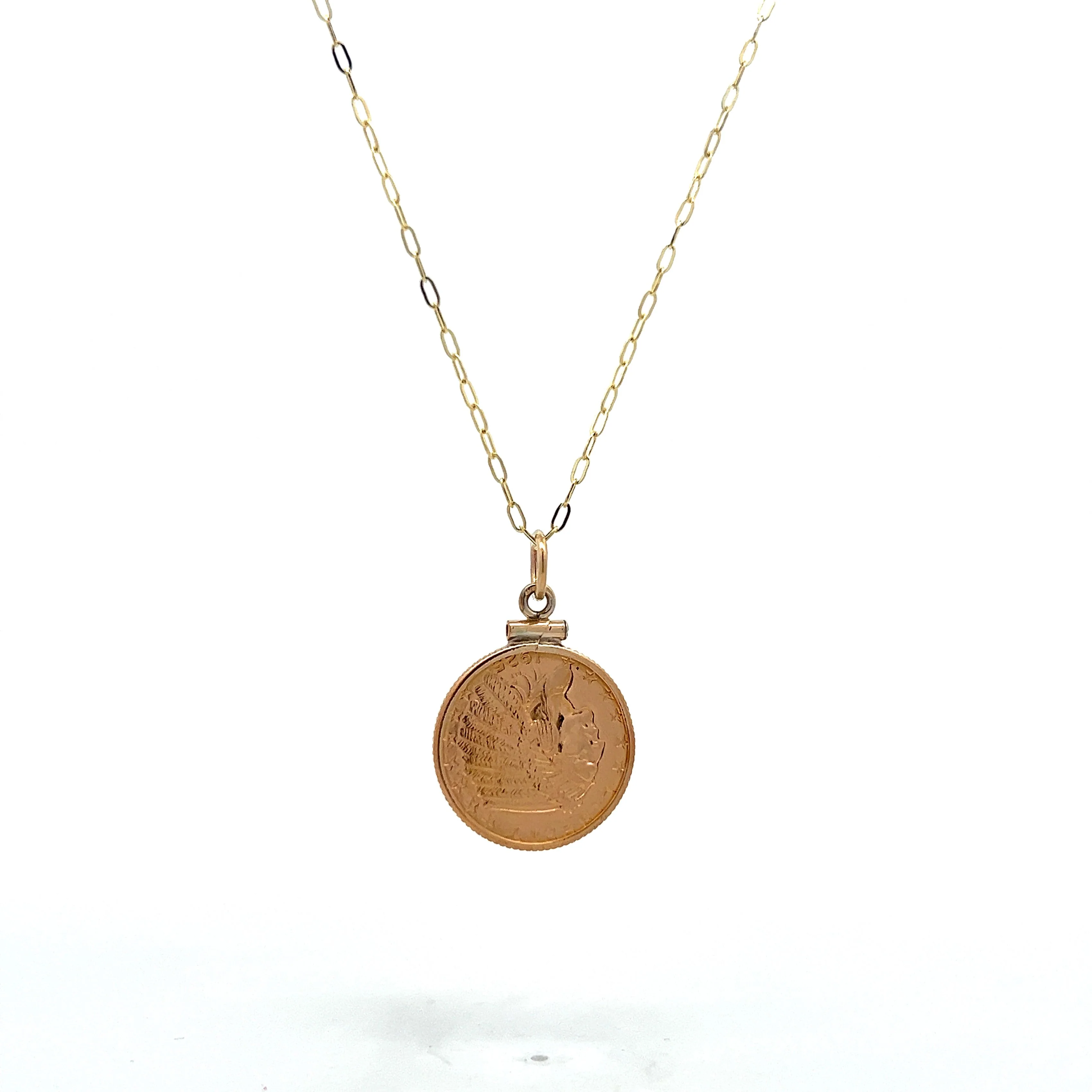 American Indian Coin Necklace in 22k Yellow Gold - Image 4
