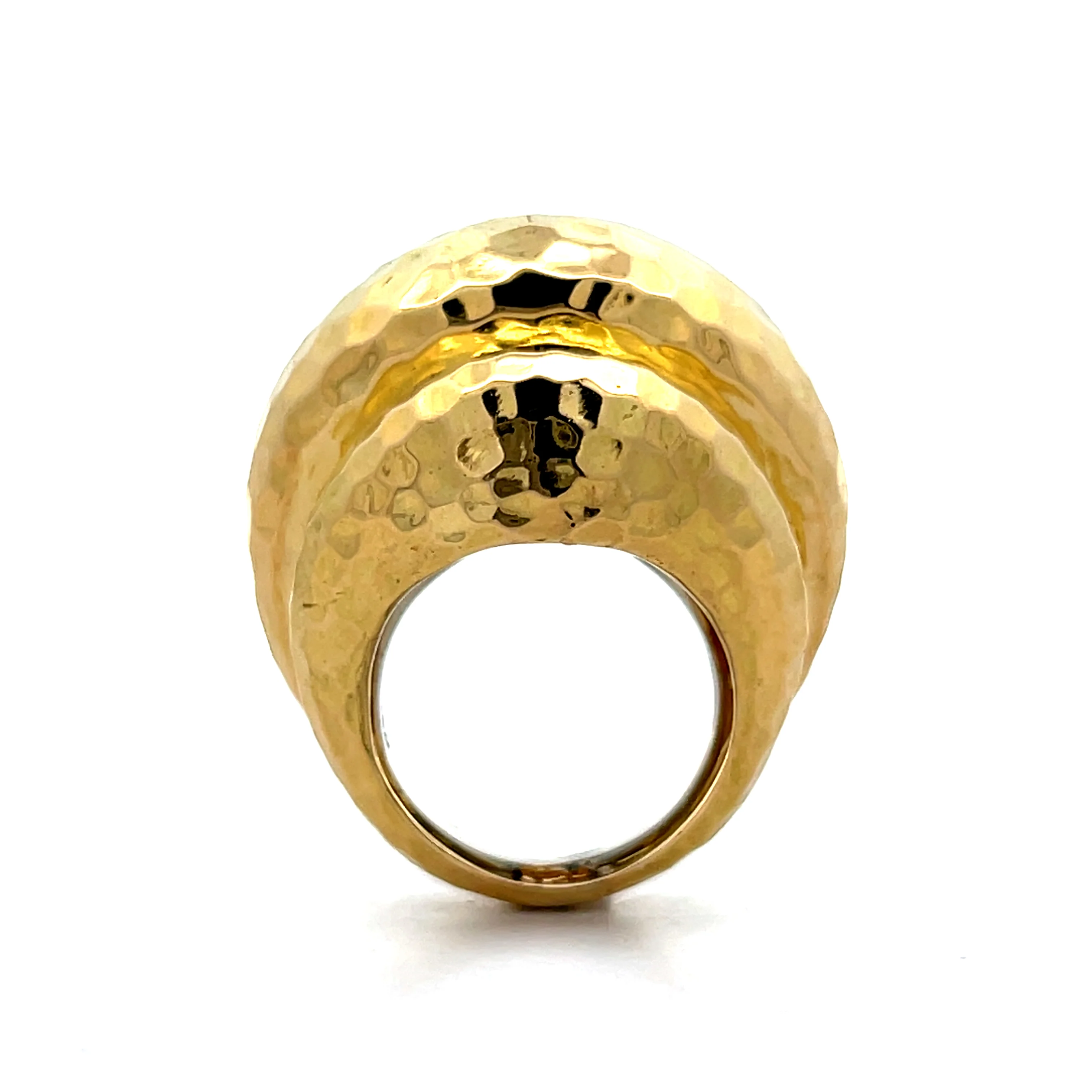 Andrew Clunn Domed Cocktail Ring in 18k Yellow Gold - Image 4