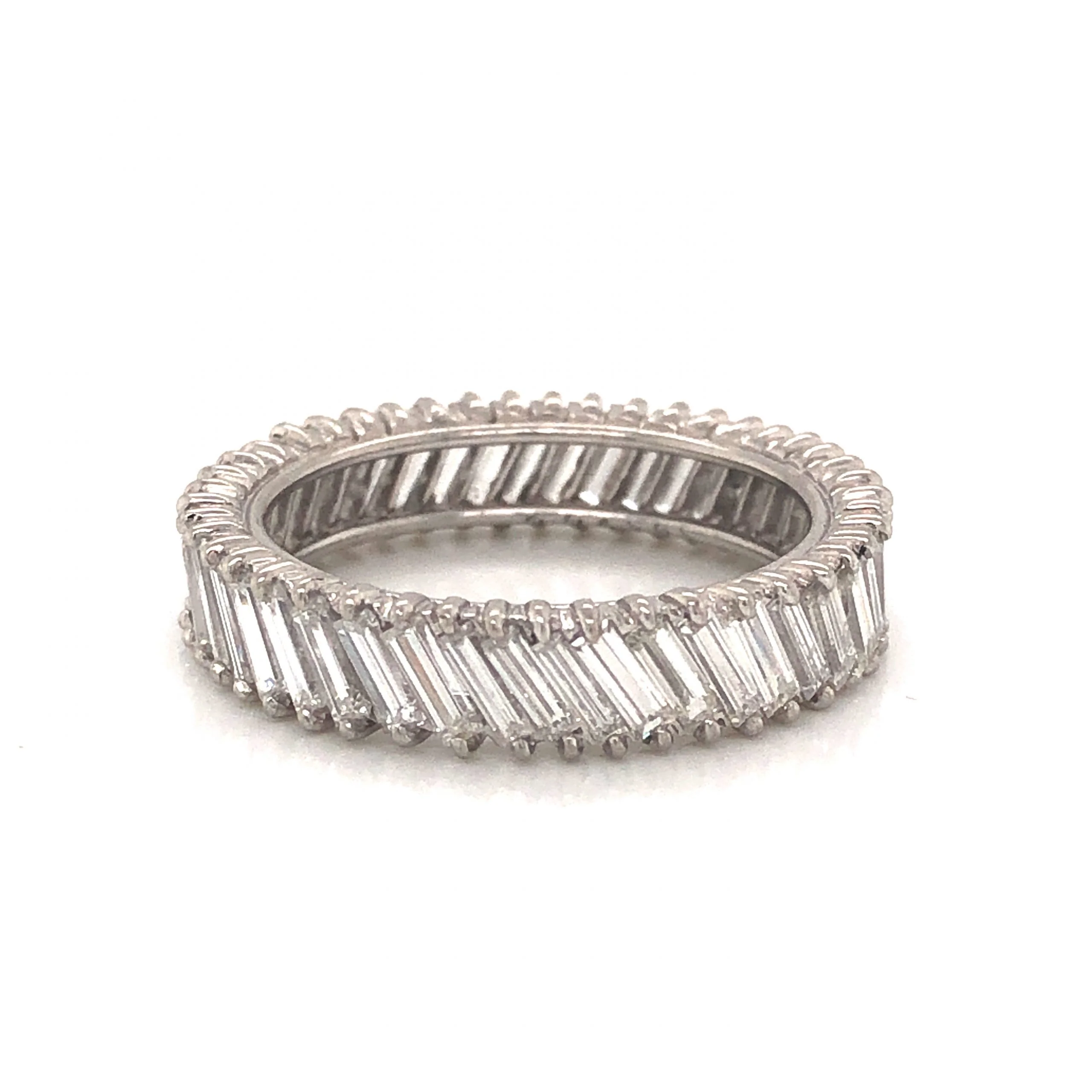 Angled Baguette Diamond Eternity Band in Platinum - Image 2