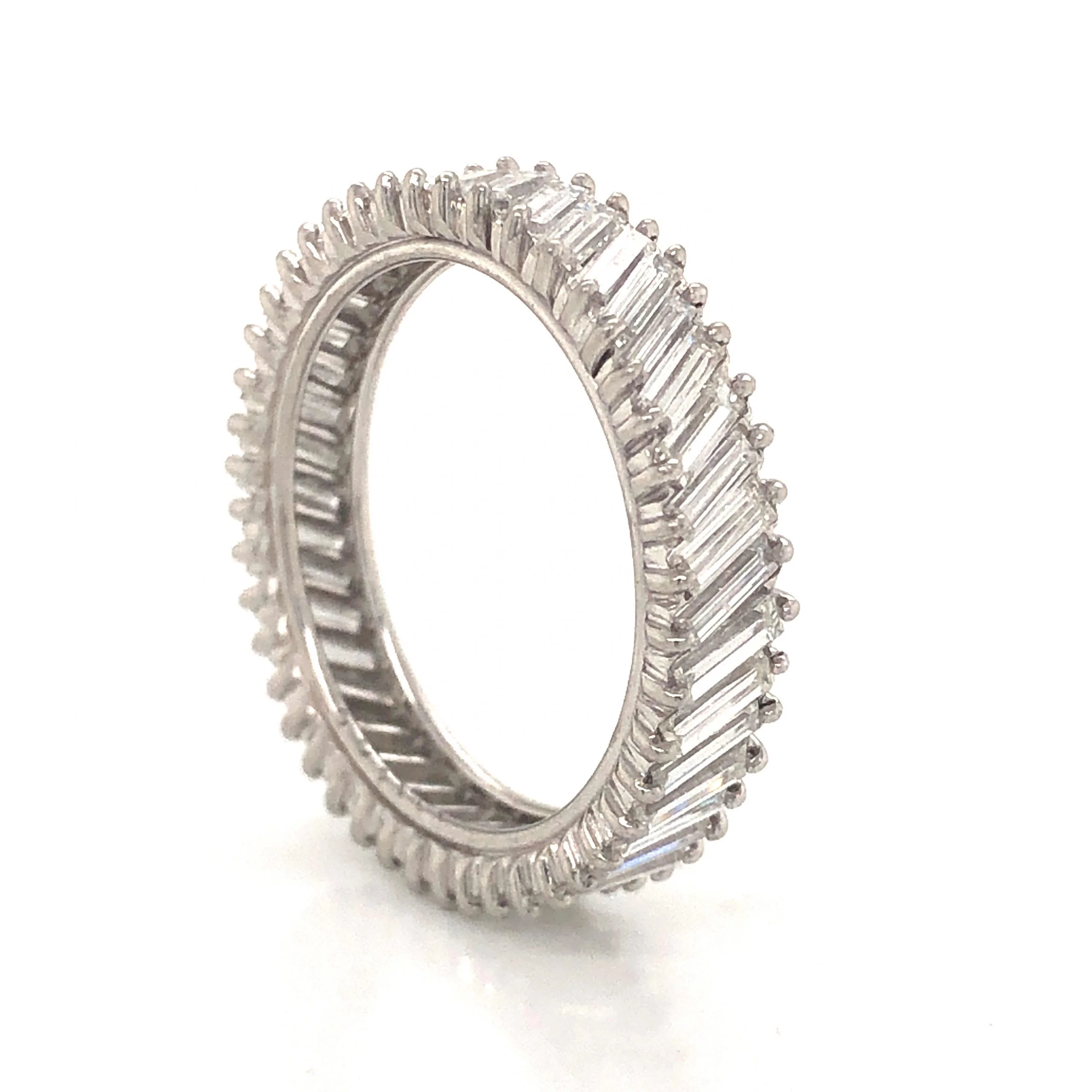 Angled Baguette Diamond Eternity Band in Platinum - Image 4