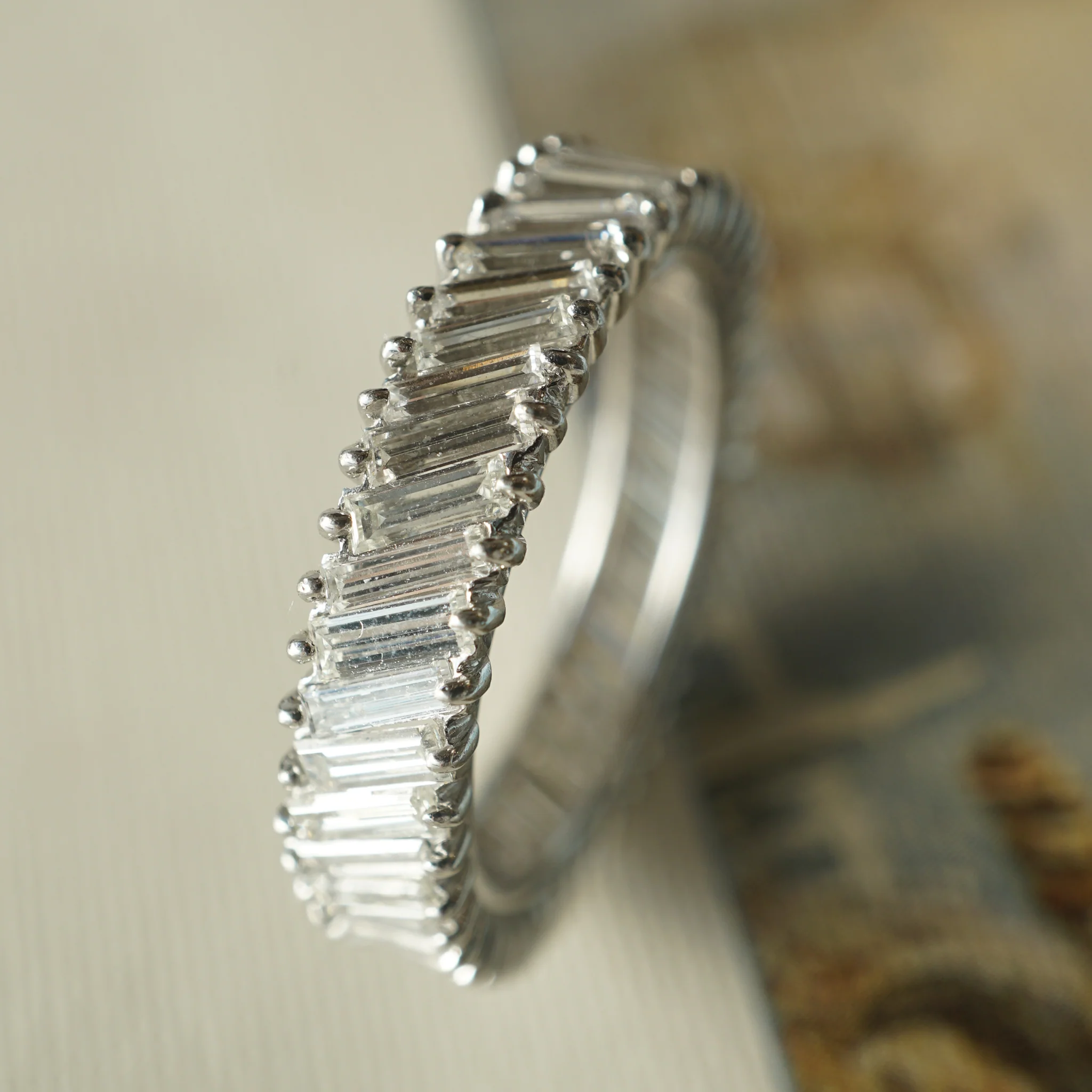Angled Baguette Diamond Eternity Band in Platinum - Image 5