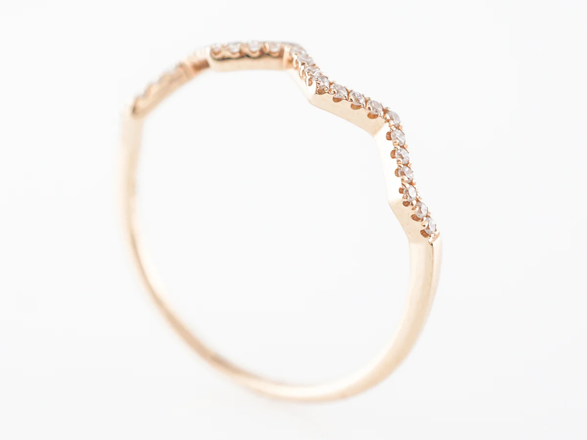 Angled Brilliant Cut Diamond Wedding Band in 18k - Image 2