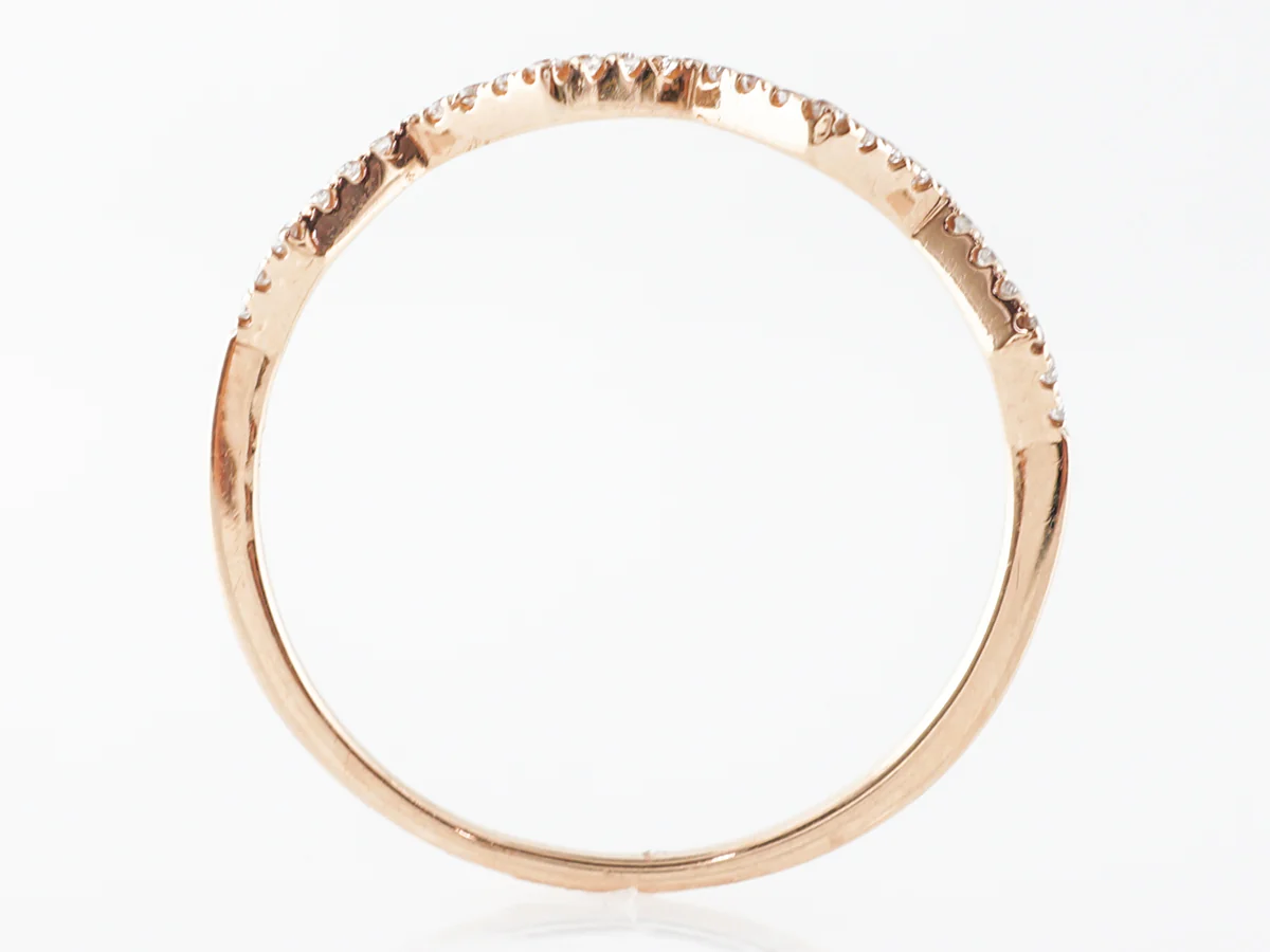 Angled Brilliant Cut Diamond Wedding Band in 18k - Image 3