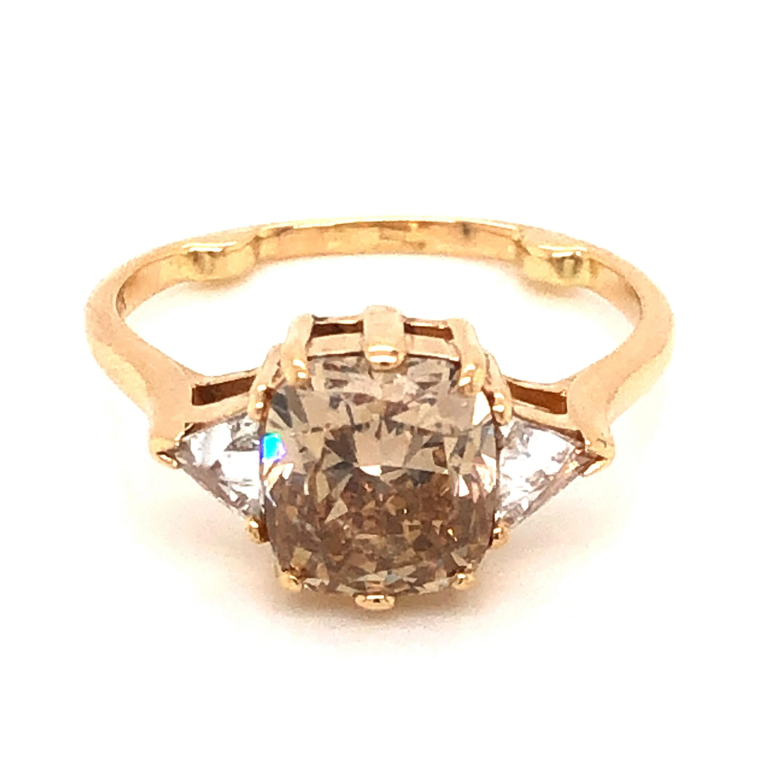 Anna Sheffield Bea Three Stone Engagement Ring in 14k Yellow Gold - Image 2
