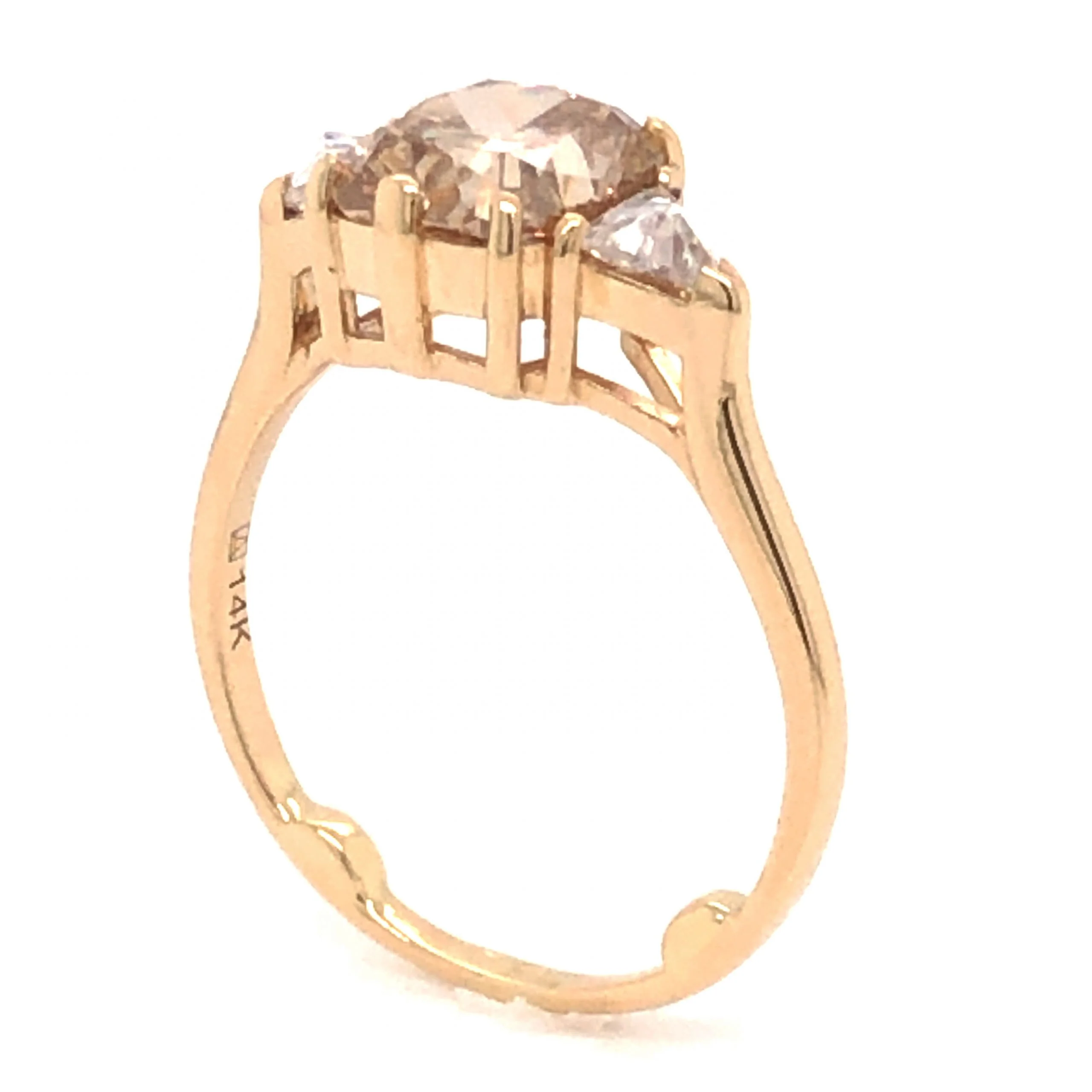 Anna Sheffield Bea Three Stone Engagement Ring in 14k Yellow Gold - Image 3