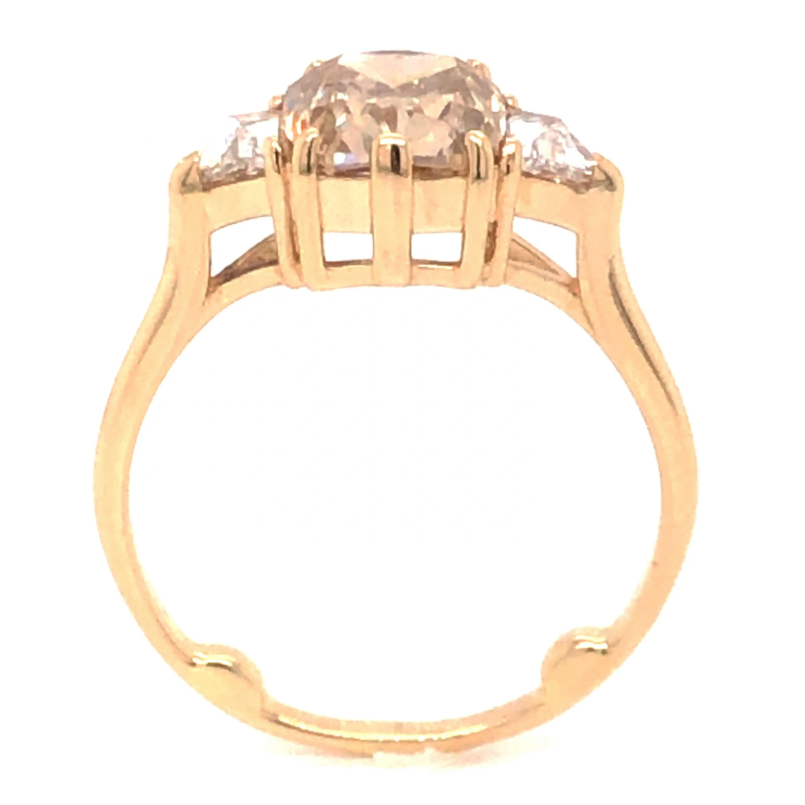 Anna Sheffield Bea Three Stone Engagement Ring in 14k Yellow Gold - Image 4