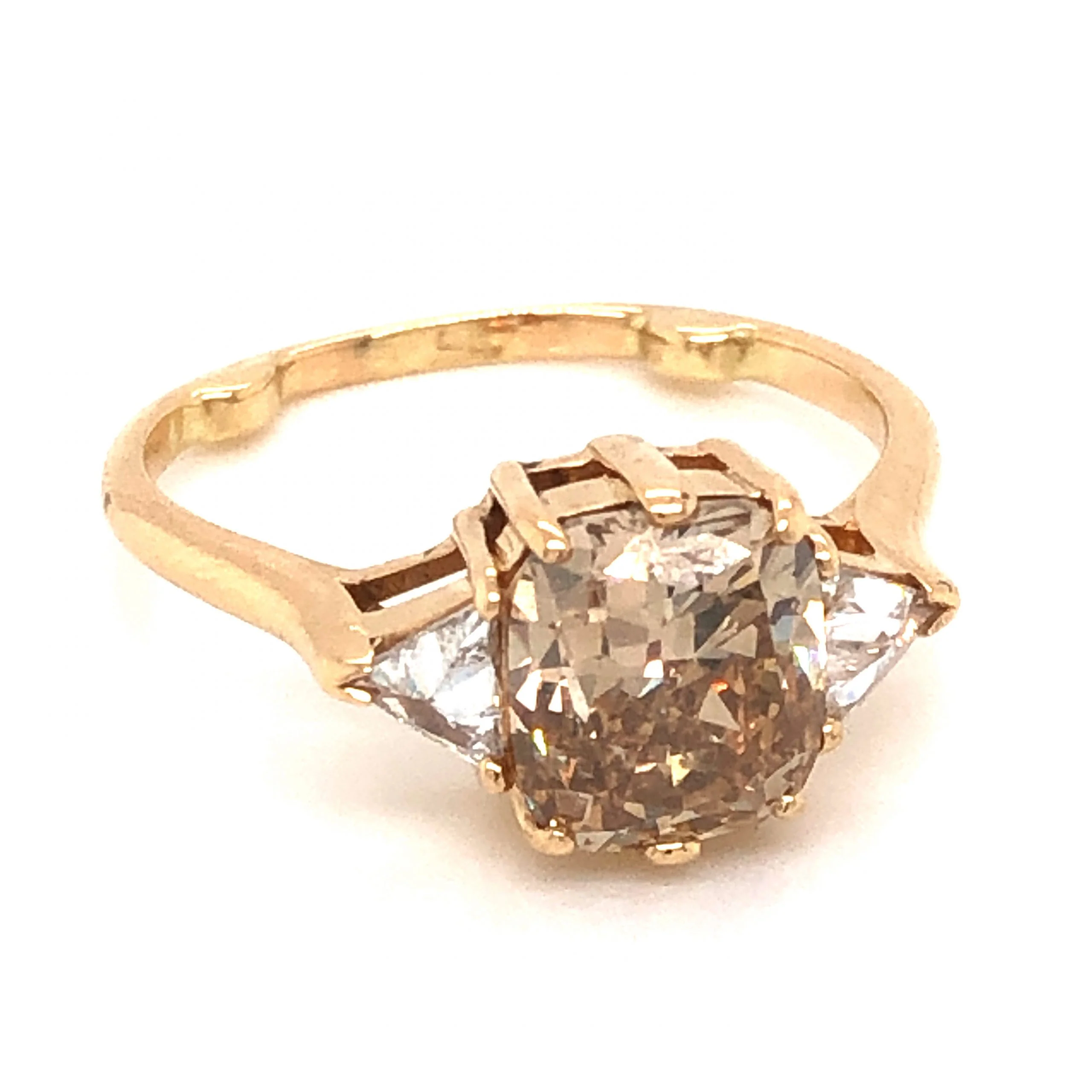 Anna Sheffield Bea Three Stone Engagement Ring in 14k Yellow Gold - Image 5