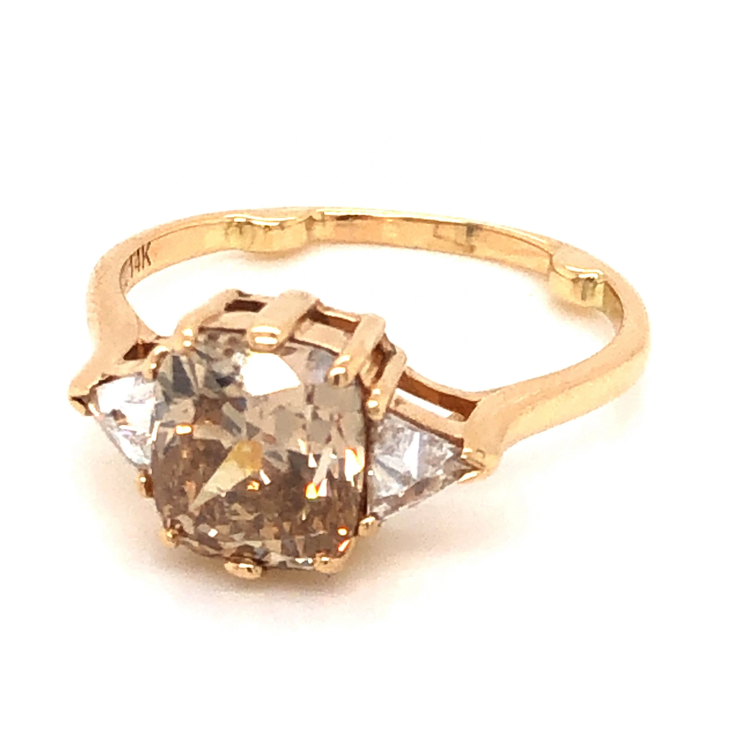 Anna Sheffield Bea Three Stone Engagement Ring in 14k Yellow Gold - Image 6
