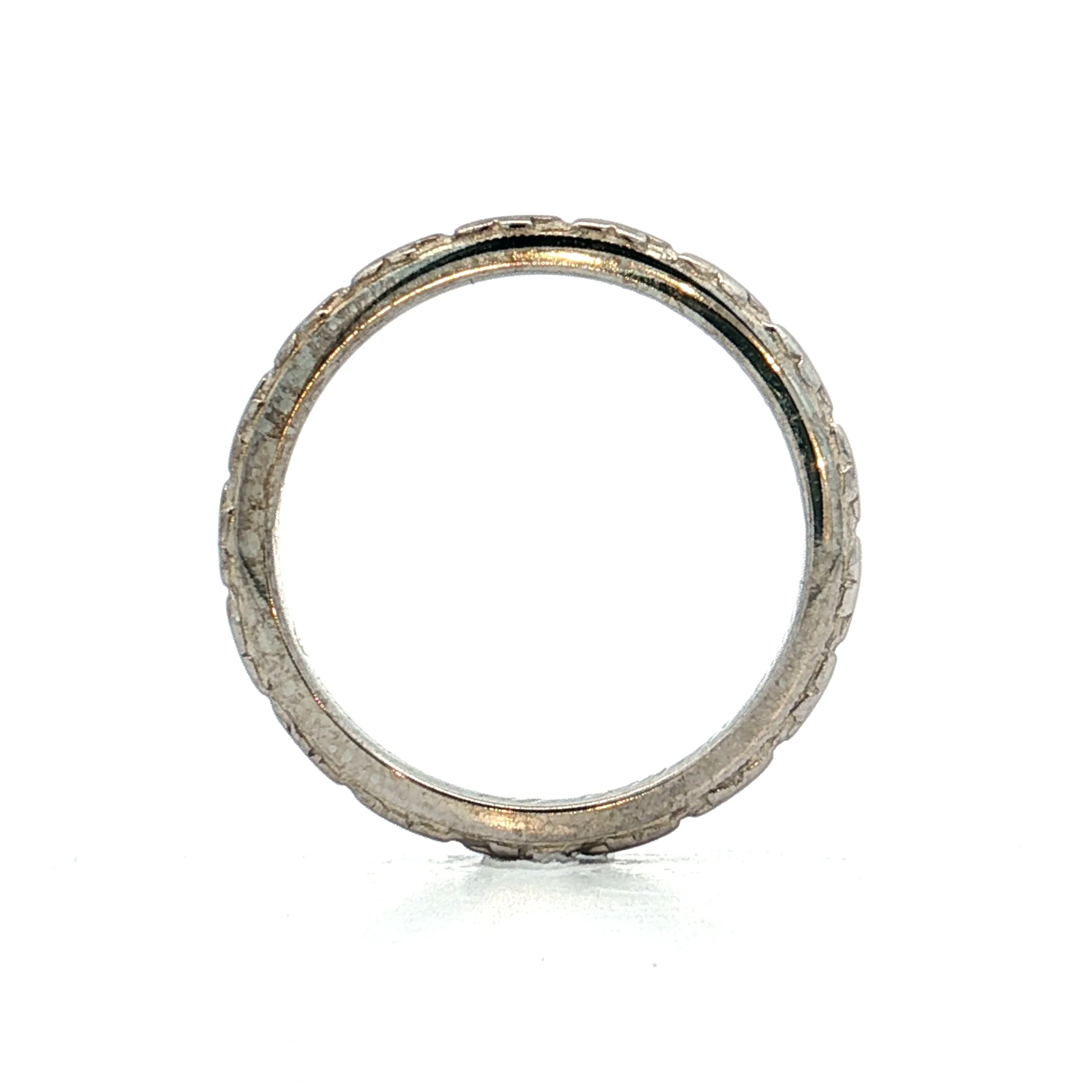 Antique 1920s Orange Blossom Wedding Band 18k - Image 4