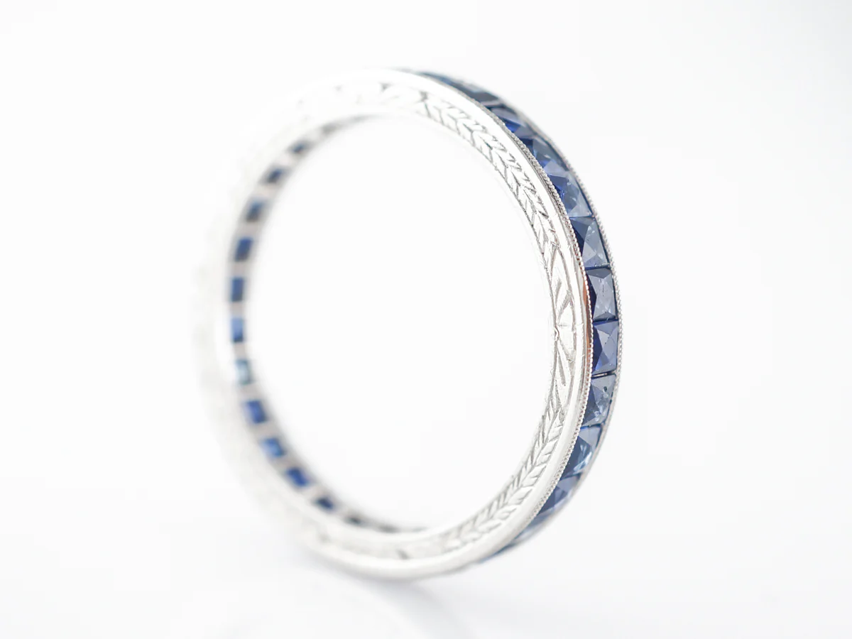 Antique 1920's Sapphire Eternity Band in Platinum - Image 2