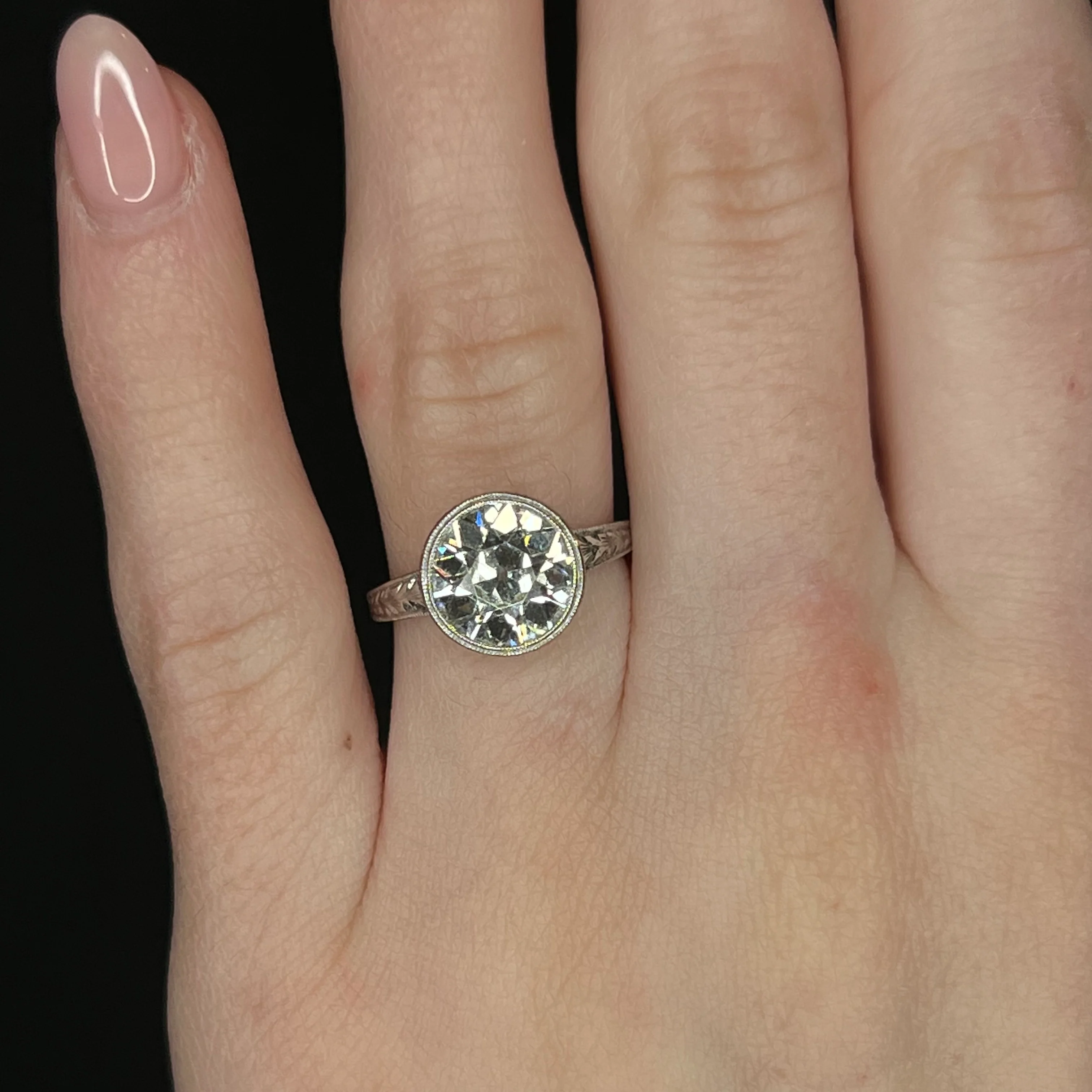 Antique 2.84 European Diamond Engagement Ring 20k - Image 6