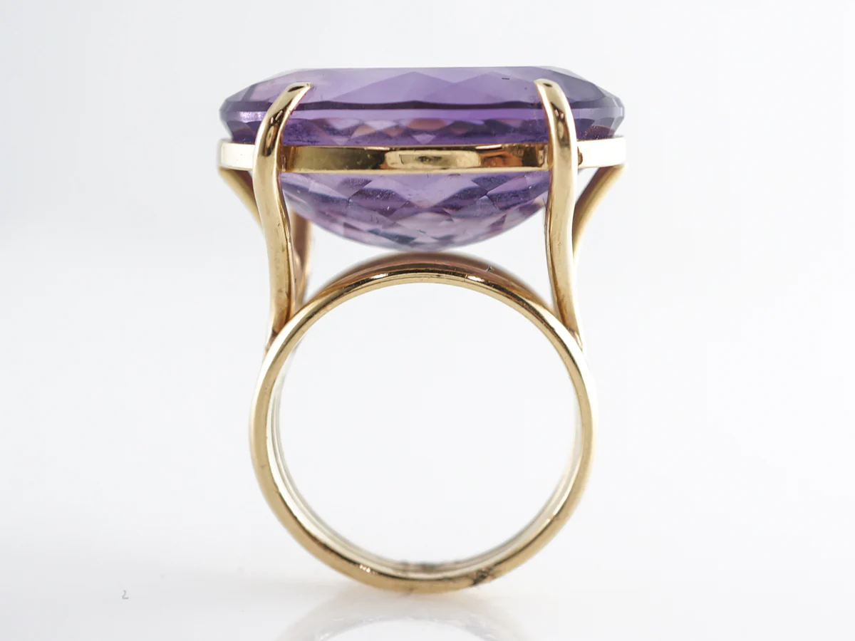 Antique 20 Carat Amethyst Cocktail Ring in 18k Yellow Gold - Image 5